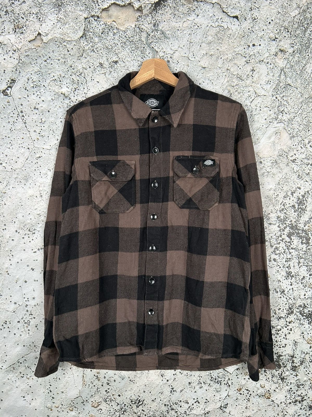 Dickies Dickies Brown Tartan Shirt Streetwear Skateboarding Hype Size US S / EU 44-46 / 1 - 1 Thumbnail