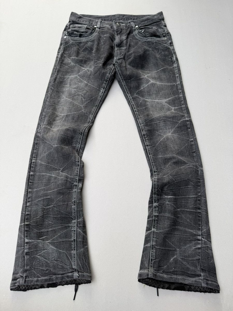 Japanese Brand lace up flare jeans Size US 29 - 1 Thumbnail