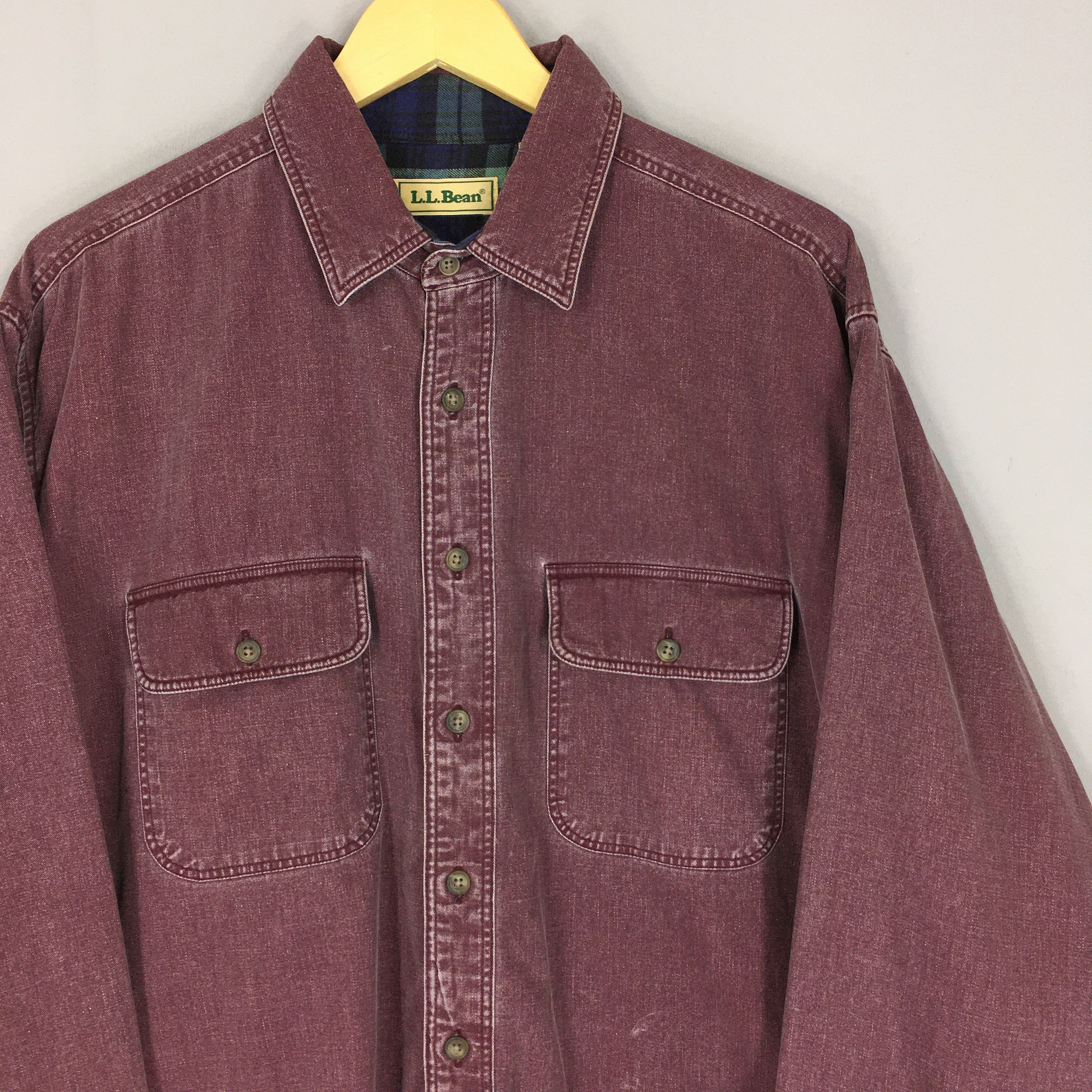 L.L. Bean Vintage LL Bean Flannel Lined Canvas Work Chore Shirt Large Size US L / EU 52-54 / 3 - 2 Thumbnail