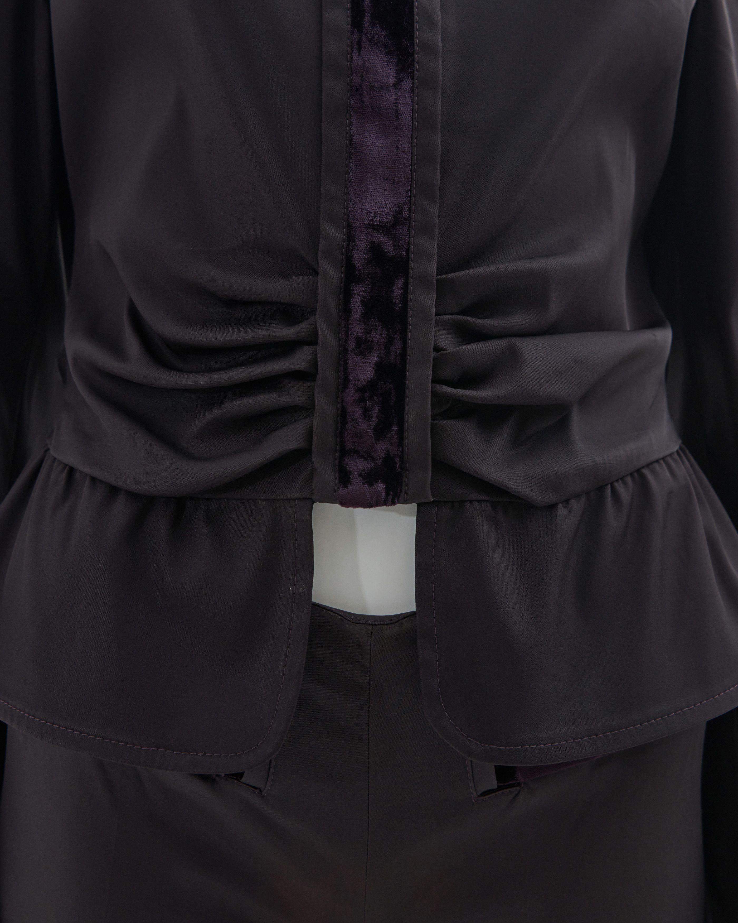 Gucci by Tom Ford F/W 2004 aubergine silk taffeta three pieces set Size S / US 4 / IT 40 - 12 Thumbnail