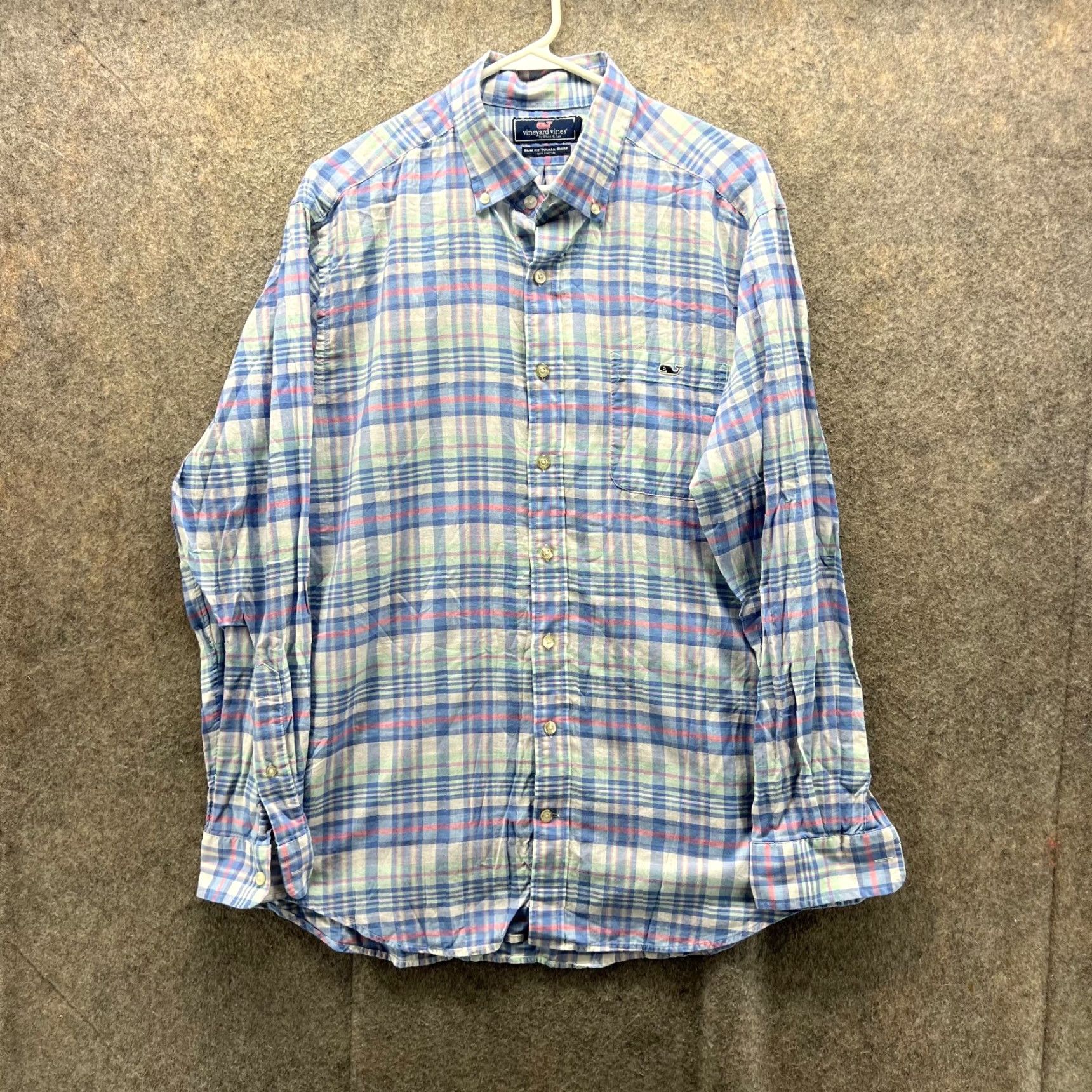 Vineyard Vines Vineyard Vines Shirt Mens Large Blue Button Down Slim Fit Tucker Madras Plaid Vintage Size US L / EU 52-54 / 3 - 2 Thumbnail