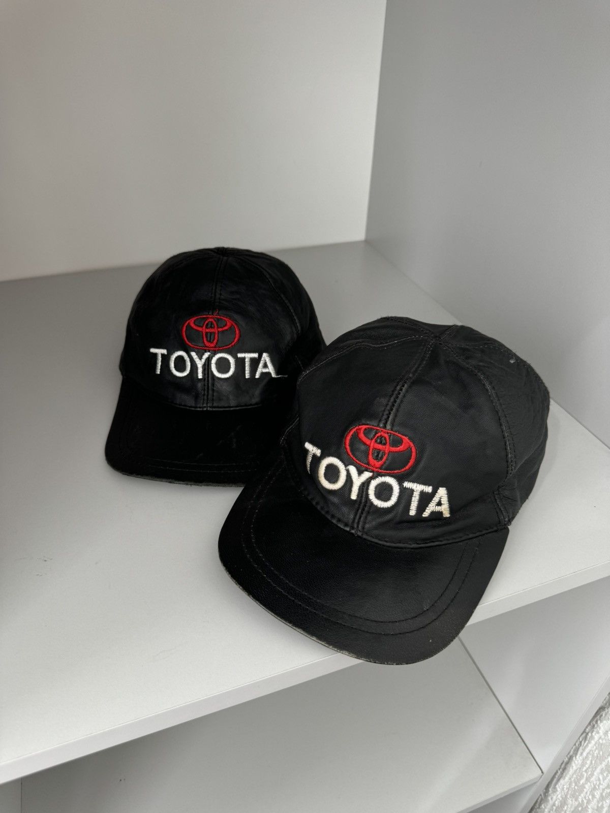 Leather Toyota Racing Vintage Logo Leather Cap Size ONE SIZE - 9 Thumbnail