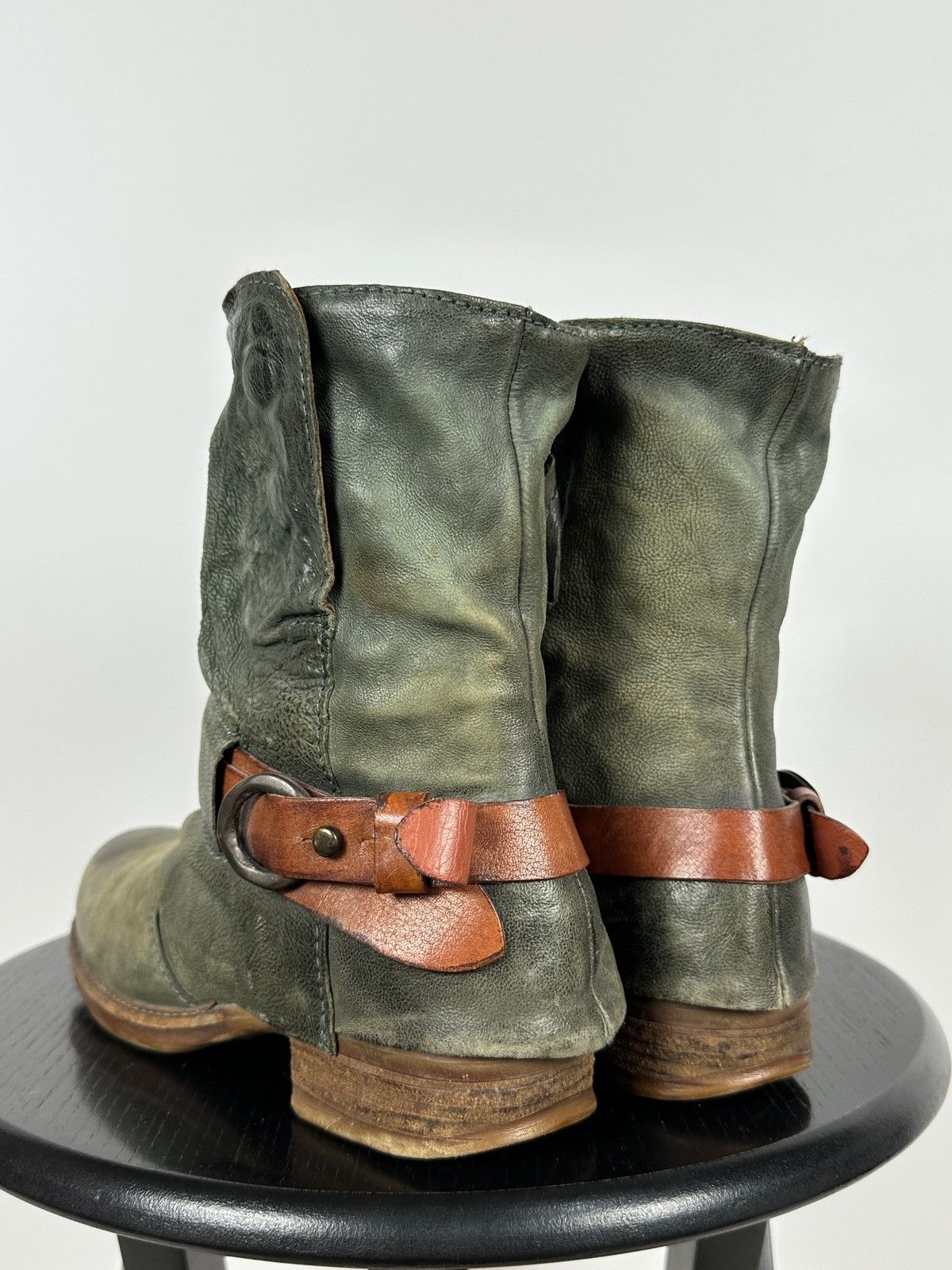 A.S.98 A.S.98. Airstep Leather Biker Ankle Buckle Strap Boots Size US 6 / IT 36 - 4 Thumbnail