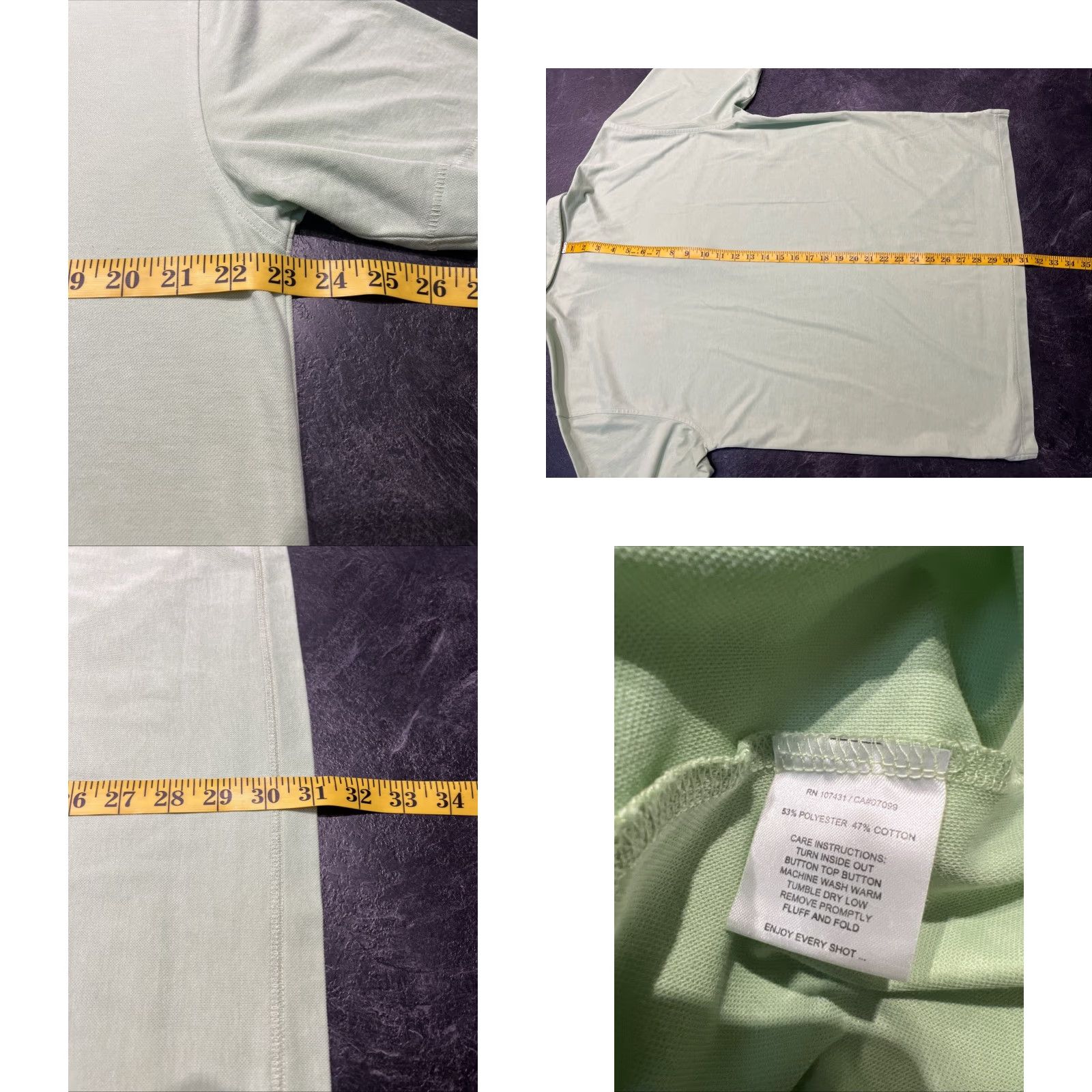 Vintage Linksoul Polo Shirt Mens XL Mint Green Sanderson Farms Polyester Cotton S/S Size US XL / EU 56 / 4 - 8 Thumbnail