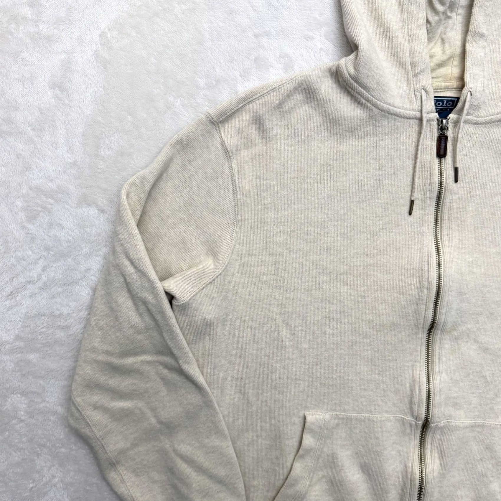 Polo Ralph Lauren Polo Ralph Lauren Hoodie Jacket 2XL Beige Full Zip Fleece Polo Logo Embroidered Sweatshirt Mens Size US XXL / EU 58 / 5 - 6 Thumbnail