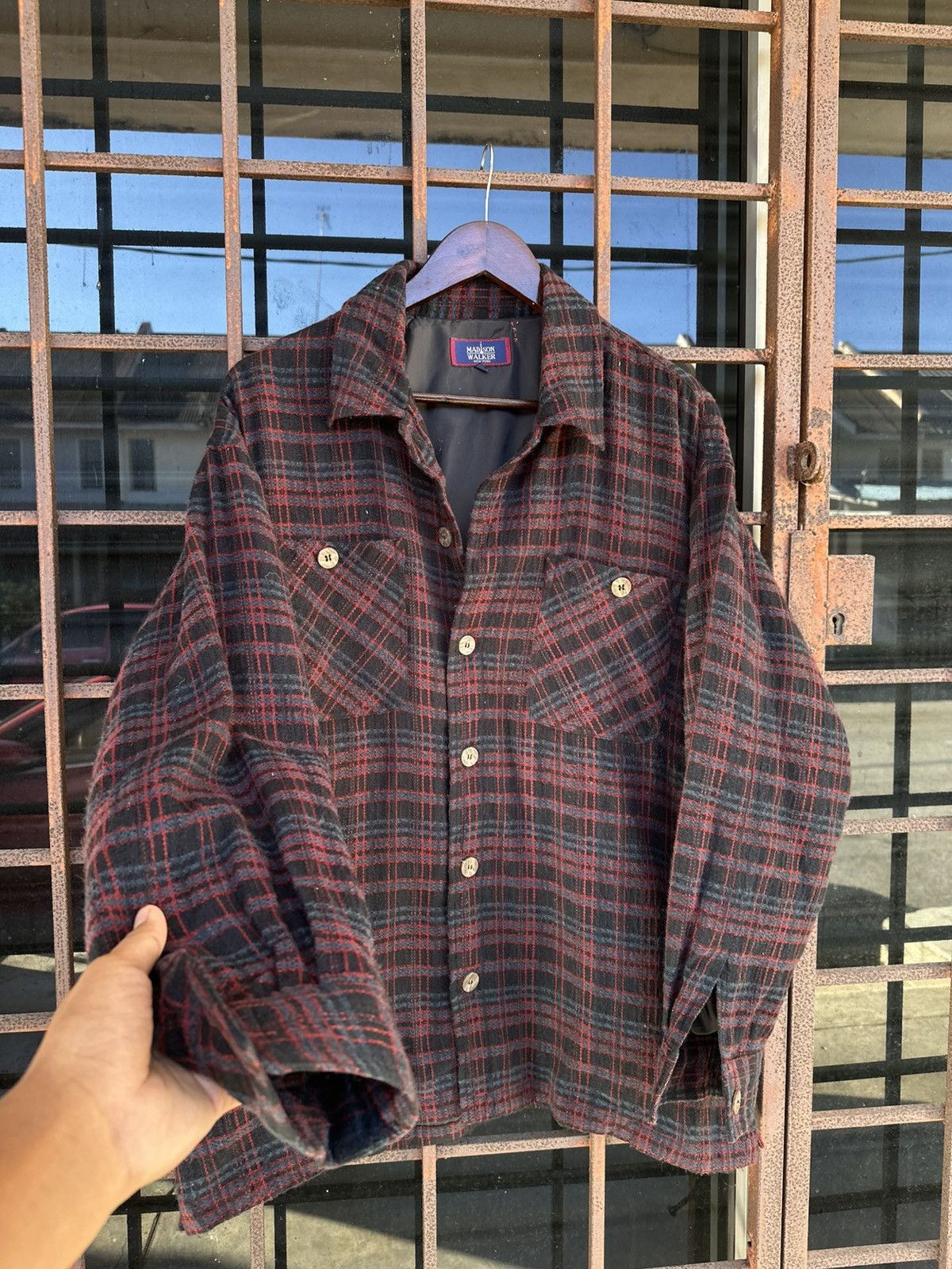 Vintage Madisson Walker Wool Flannel Jacket Size US L / EU 52-54 / 3 - 2 Thumbnail