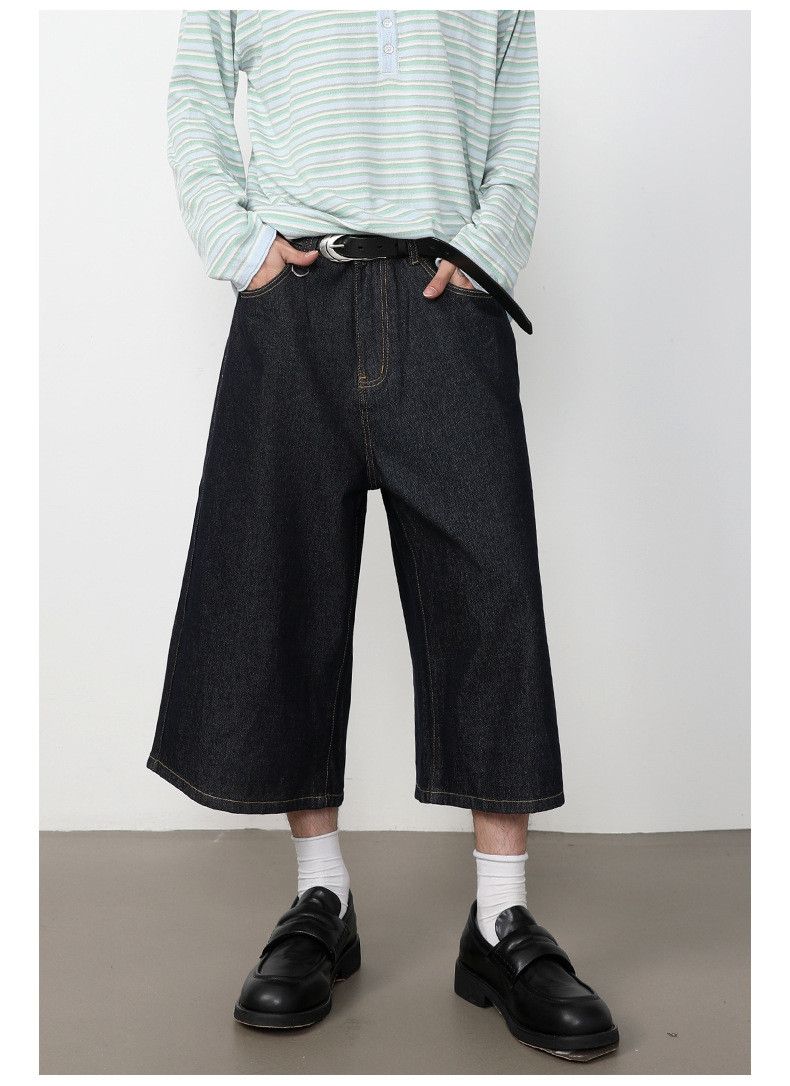 Japanese Brand Men's American-Style Loose-Fit Wide-Leg Denim Shorts Size US 32 / EU 48 - 1 Thumbnail
