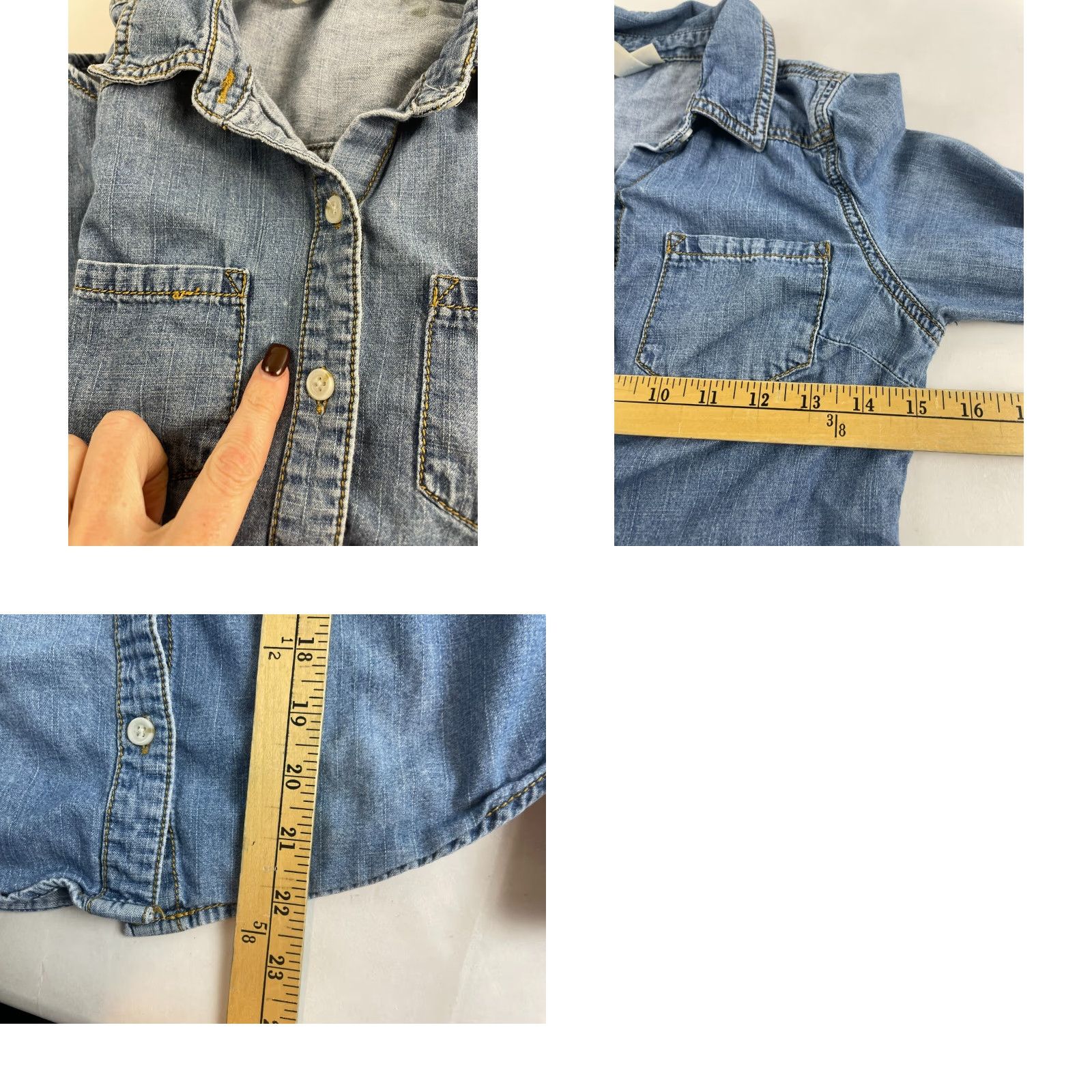 Mossimo Mossimo Jacket Shirt Women's XS Blue Denim Button Up Long Sleeve Pockets Size XS / US 0-2 / IT 36-38 - 8 Thumbnail
