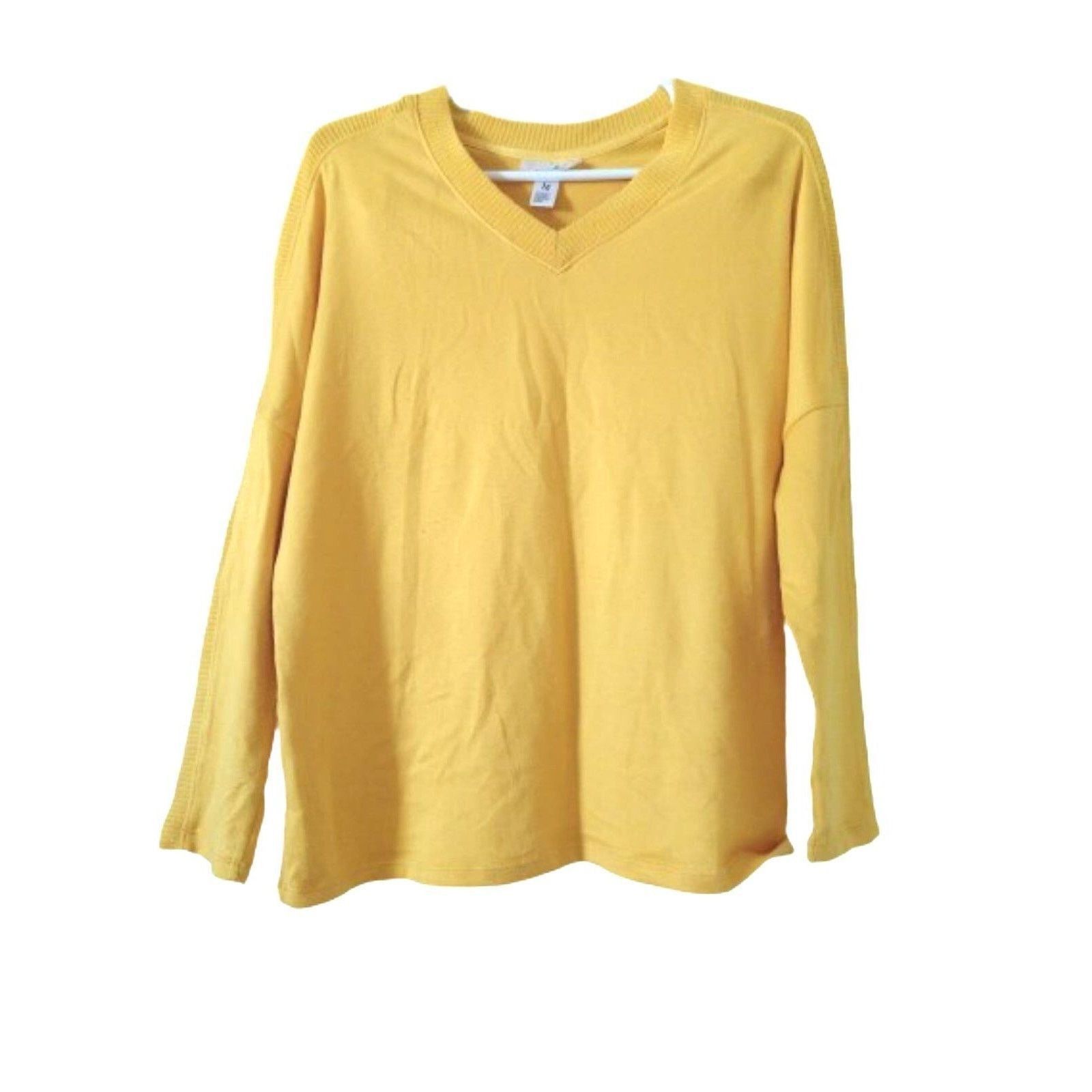 The Unbranded Brand Just Be yellow V-neck women's long sleeve sweater size M Size M / US 6-8 / IT 42-44 - 1 Thumbnail