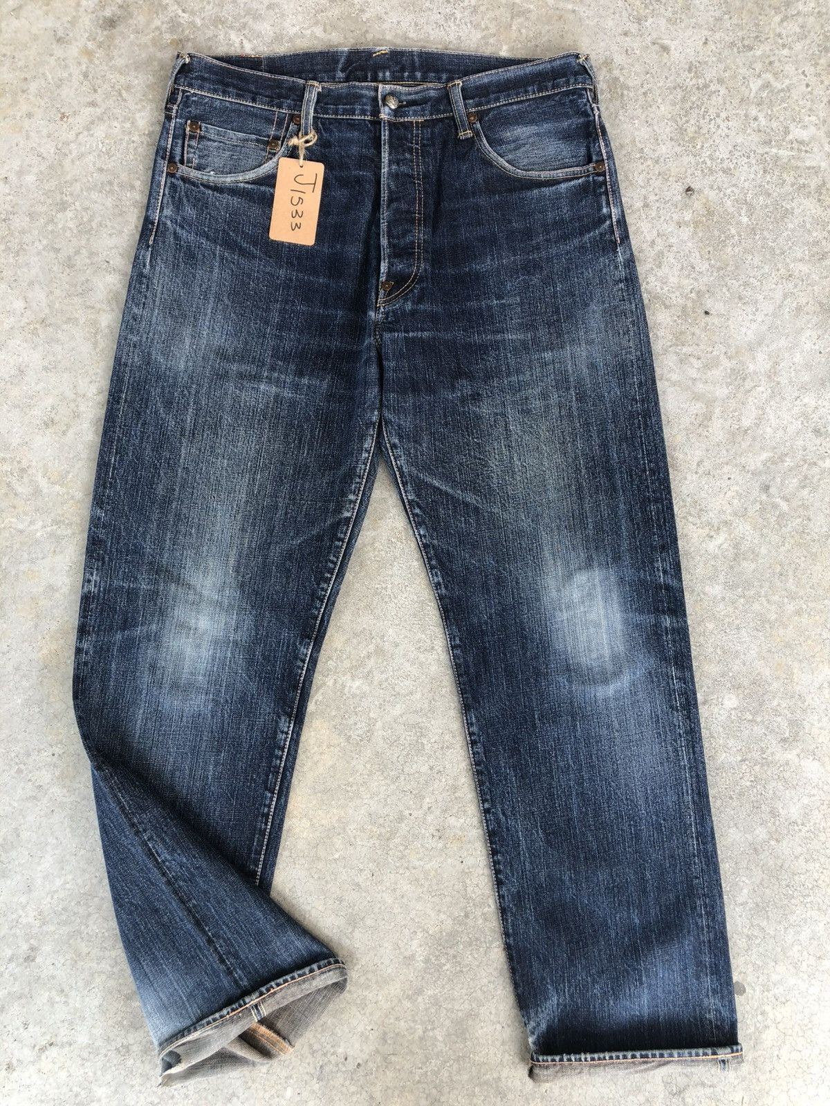 Evisu Evisu Lot 5040 Sakura Daicock Selvedge Denim Distressed Size US 35 - 13 Thumbnail