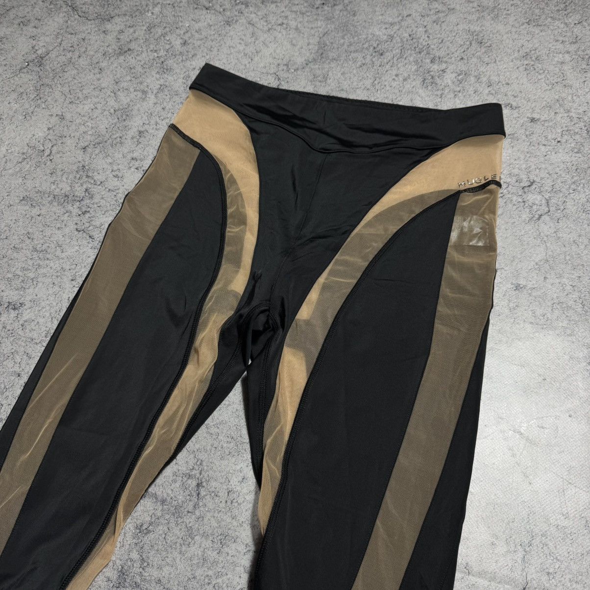 H&M × Mugler Rare Mugler H&M Mesh Panel Stirrup Leggings Size 34" / US 12 / IT 48 - 5 Thumbnail