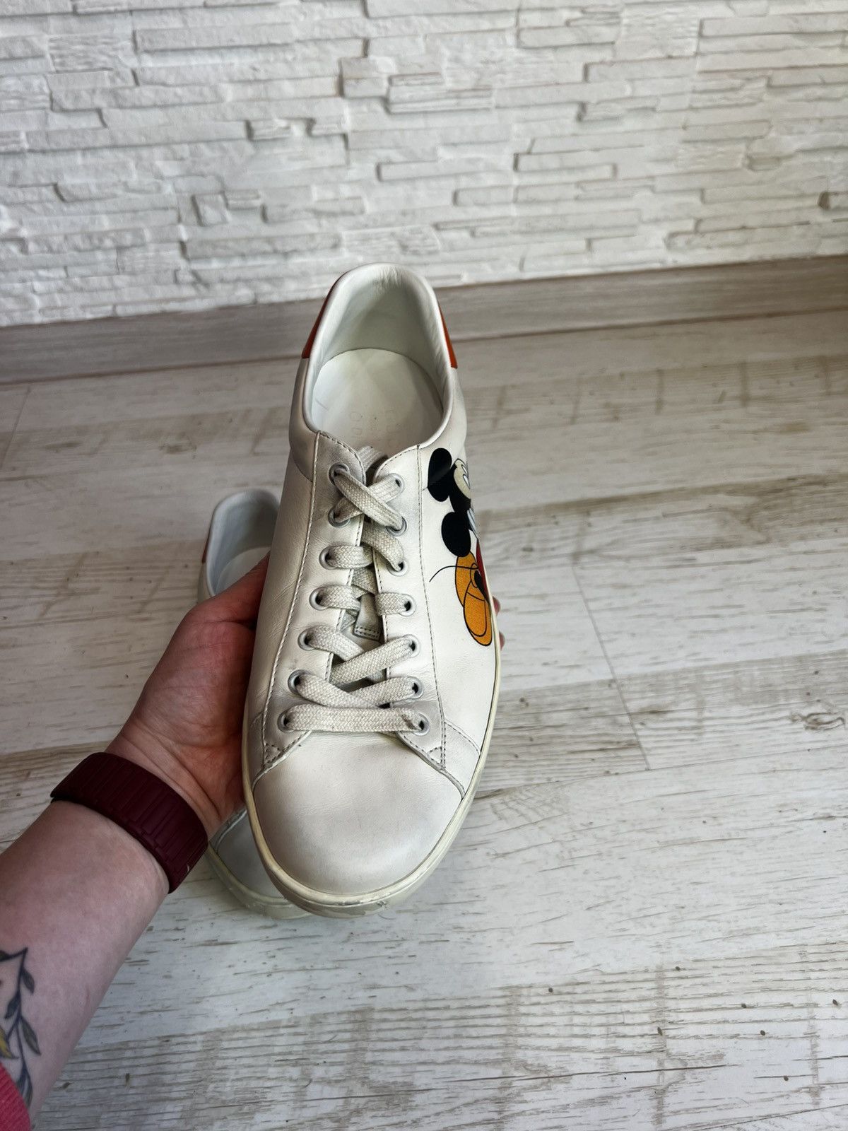 Disney × Gucci Gucci Ace x Disney Mickey Mouse Sneakers 603697 Size 43/US 9 Size US 9 / EU 42 - 12 Thumbnail