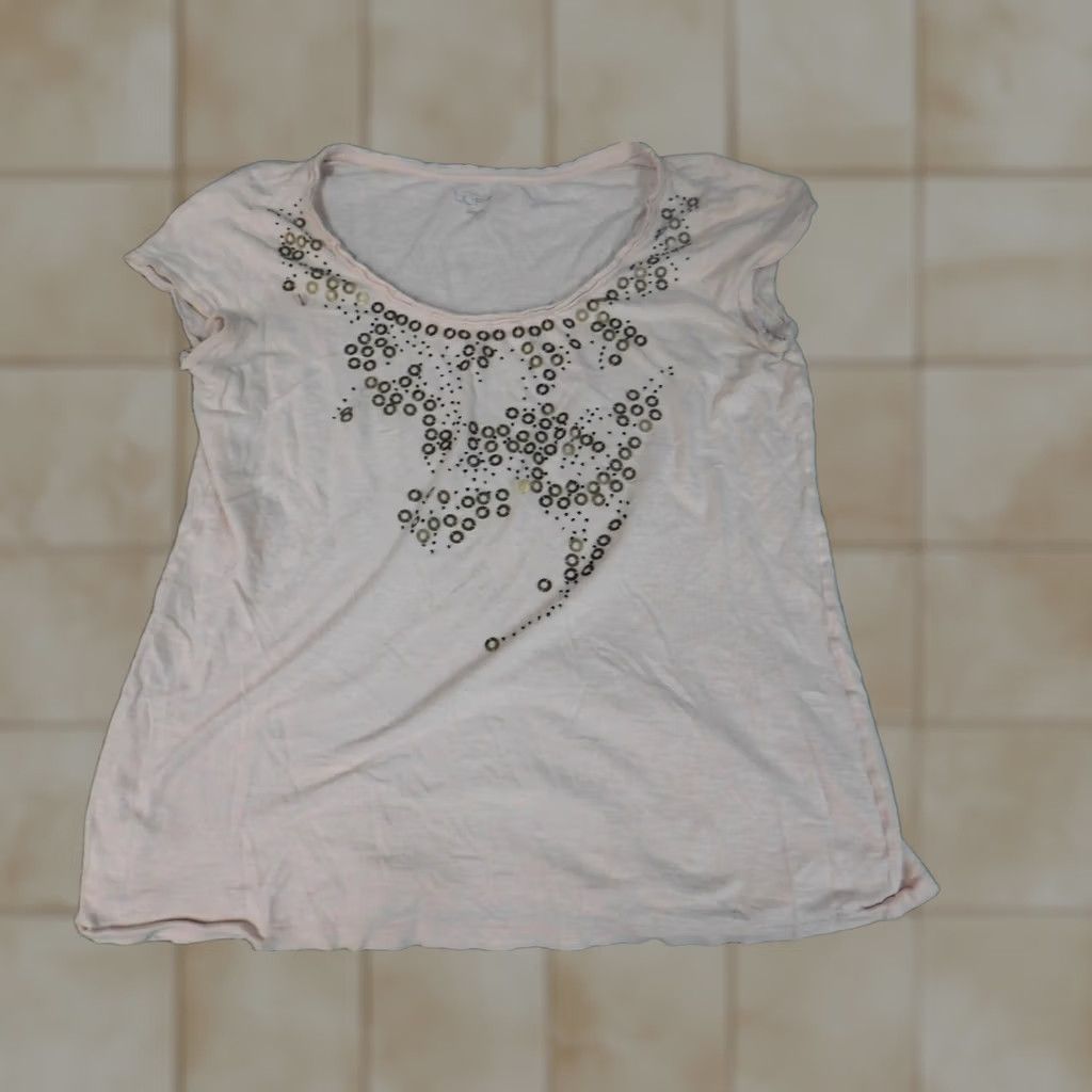 Ann Taylor Ann Taylor Loft Blouse M Women Pink Round Neck Short Sleeve Pullover Cotton Blend Designer Top Regular Fit Casual着 Size M / US 6-8 / IT 42-44 - 1 Thumbnail