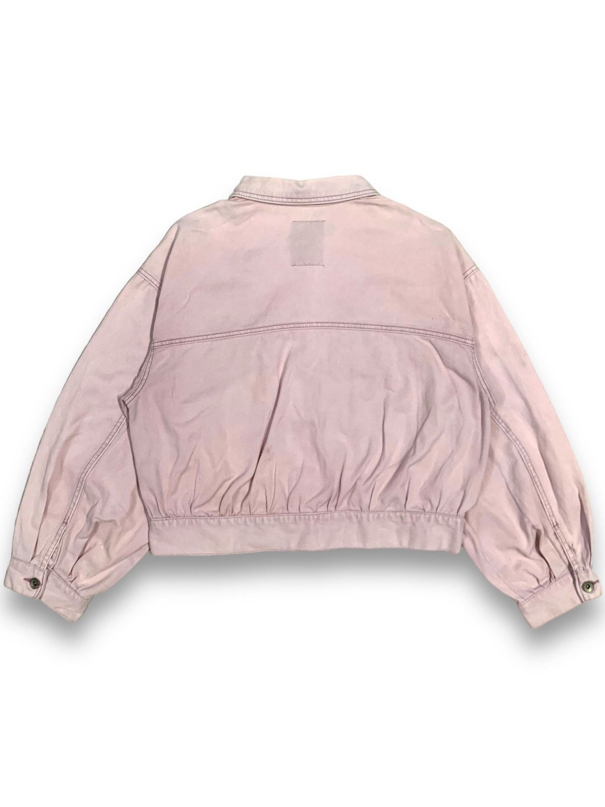 Japanese Brand Japanese Brand Faded Cropped Oversized Trucker Denim Jacket Size ONE SIZE - 2 Thumbnail