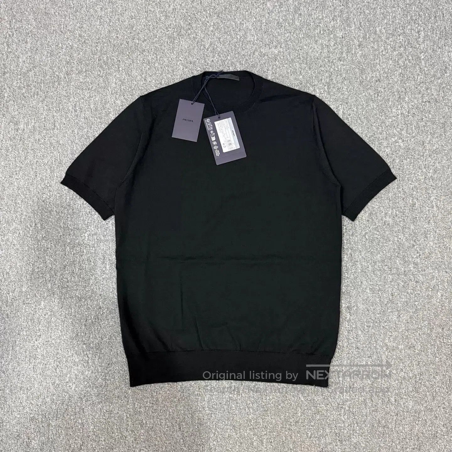 Prada Black Short-Sleeve Knit Top. Size US M / EU 48-50 / 2 - 2 Thumbnail