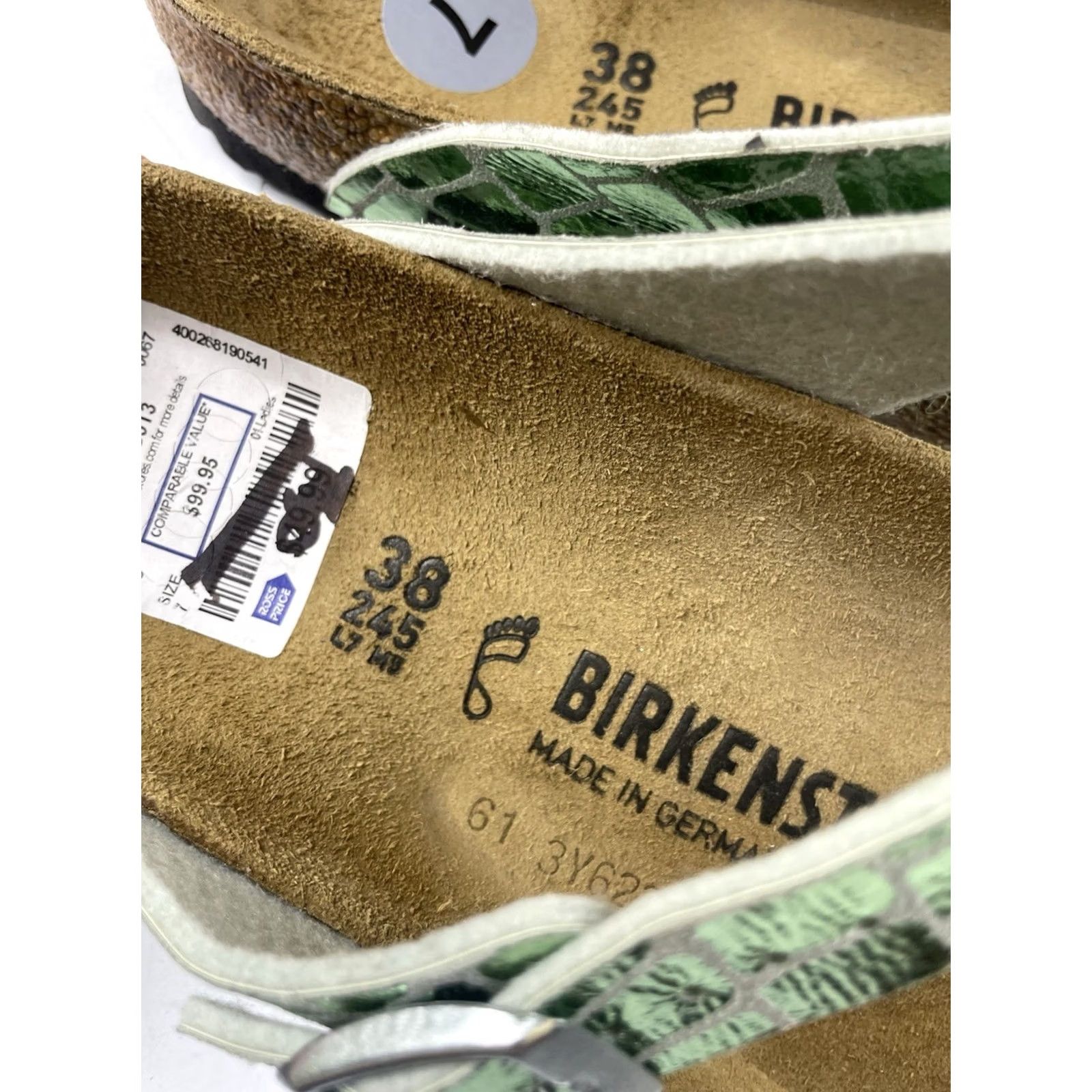 Birkenstock Birkenstock Gizeh Thong Sandals Gator Gleam Pearl Light Mint Silver US 7 EUR 38 Sandal Women Adults - Size US 7 / IT 37 - 3 Thumbnail