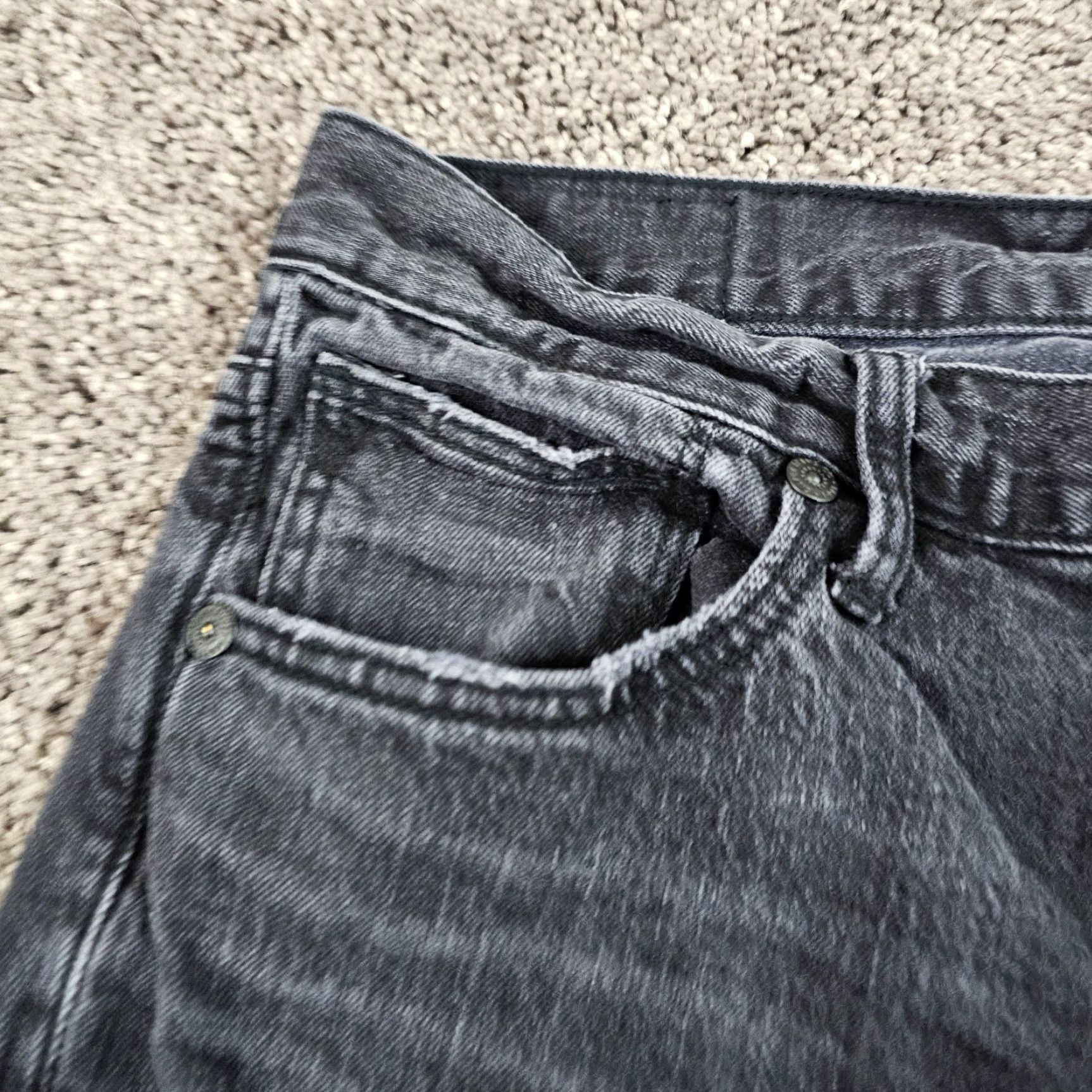 Silver Jeans Co. Silver Jeans Mens 33x32 Black Slim Straight Leg Distressed Stretch Denim Kenaston Size US 32 / EU 48 - 3 Thumbnail