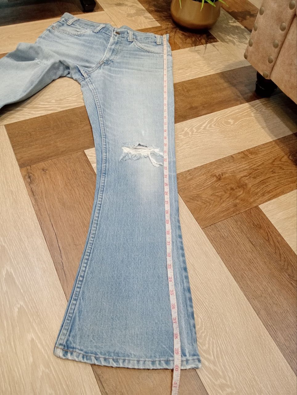 Levi's Vintage Clothing LEVI'S VINTAGE ORANGE TAG BLUE DENIM FLARED PANTS Size US 31 - 17 Thumbnail
