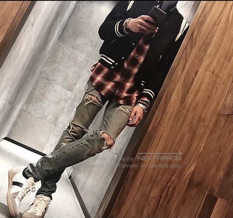 Saint Laurent Paris Saint Laurent Paris Blue Big Destroyed Denim Jeans Size US 32 / EU 48 - 8 Thumbnail