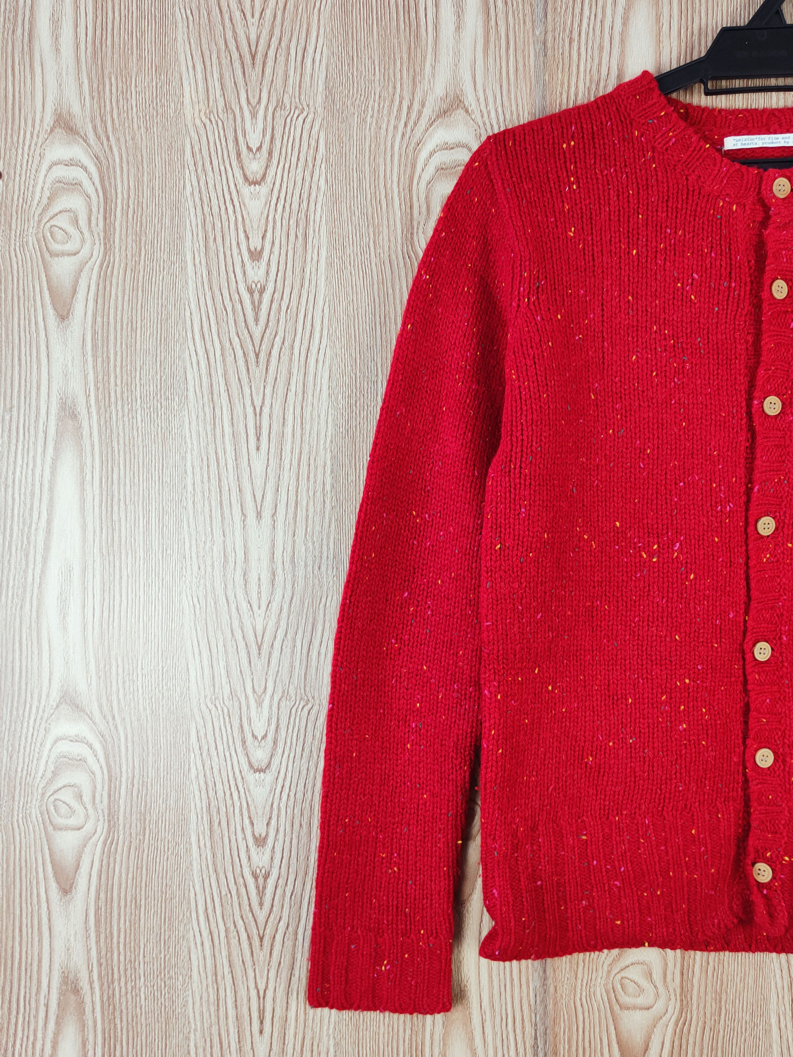 Homespun Knitwear × Japanese Brand Formengirl Co. Red Knitwear Cardigan #W561 Size S / US 4 / IT 40 - 3 Thumbnail