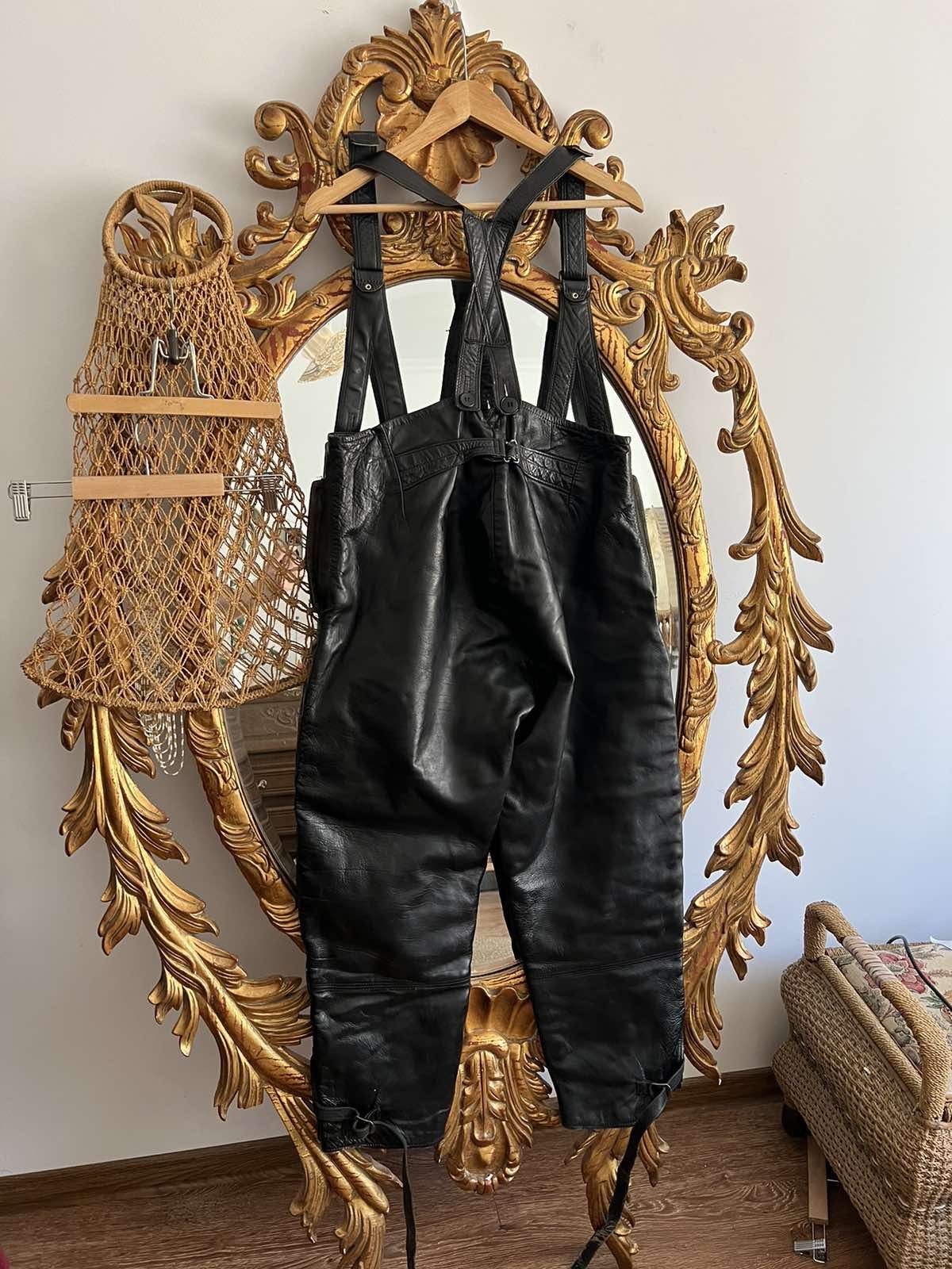 Vintage Vintage Antique 1940s WW2 European Army Flying Leather Pants Size US 34 / EU 50 - 2 Thumbnail