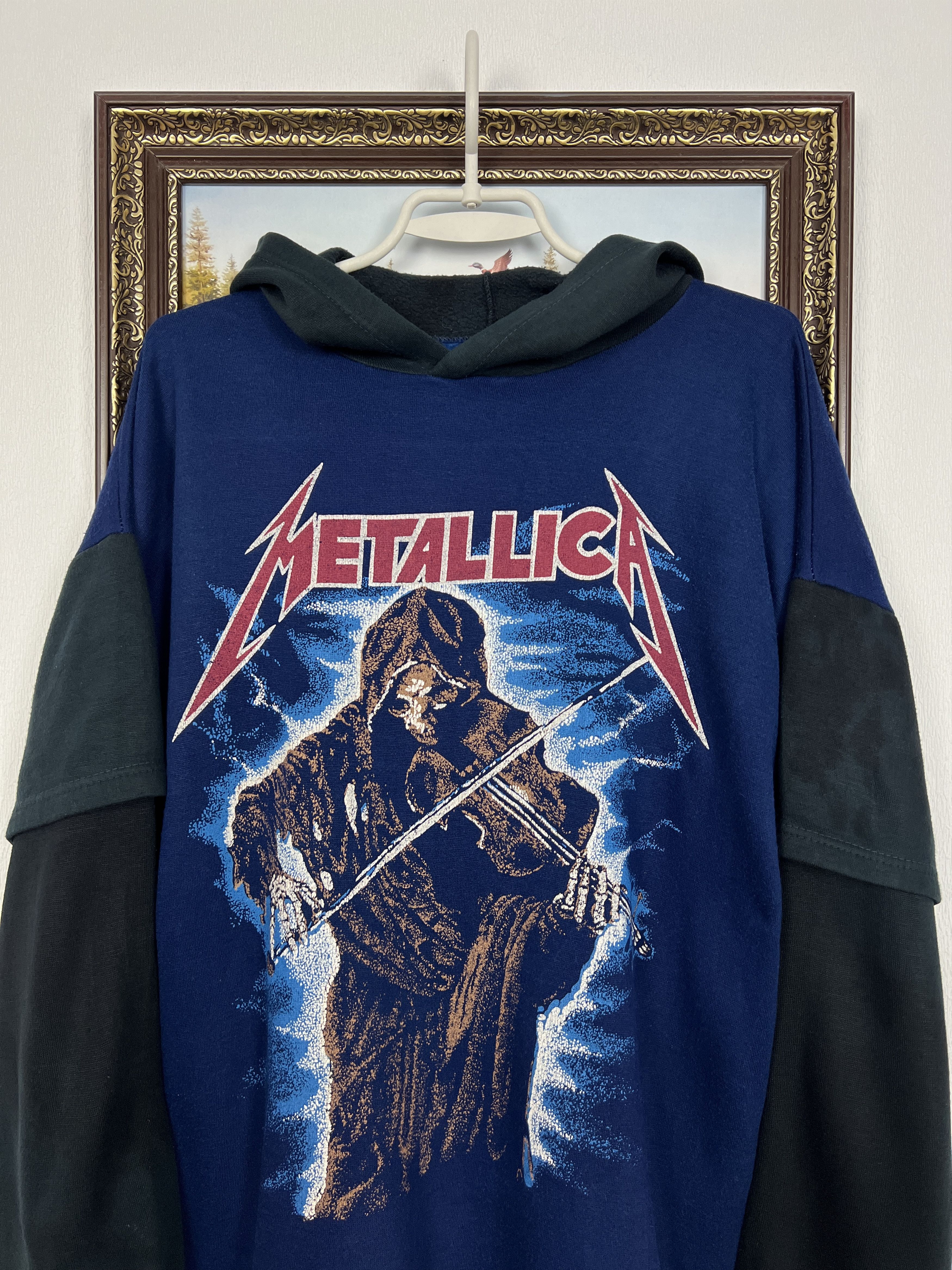 Vintage Vintage Metallica Band Hoodie Over Print Rare Hype Jacket Size US L / EU 52-54 / 3 - 2 Thumbnail
