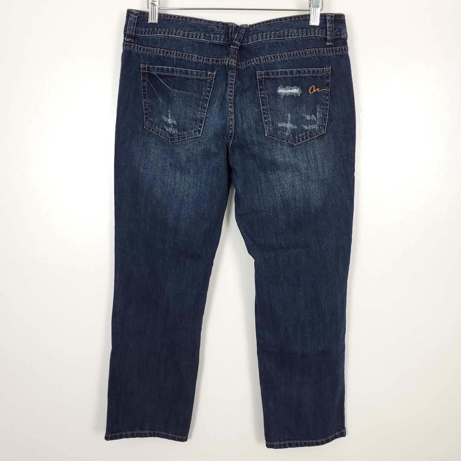 American Rag American Rag Patch Distressed Cropped Jeans Size 7 Size 33" - 5 Thumbnail