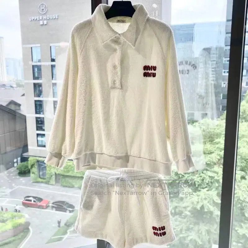 Miu Miu Miu Miu White Cotton Women's Sweater Set . Size XS / US 0-2 / IT 36-38 - 1 Thumbnail
