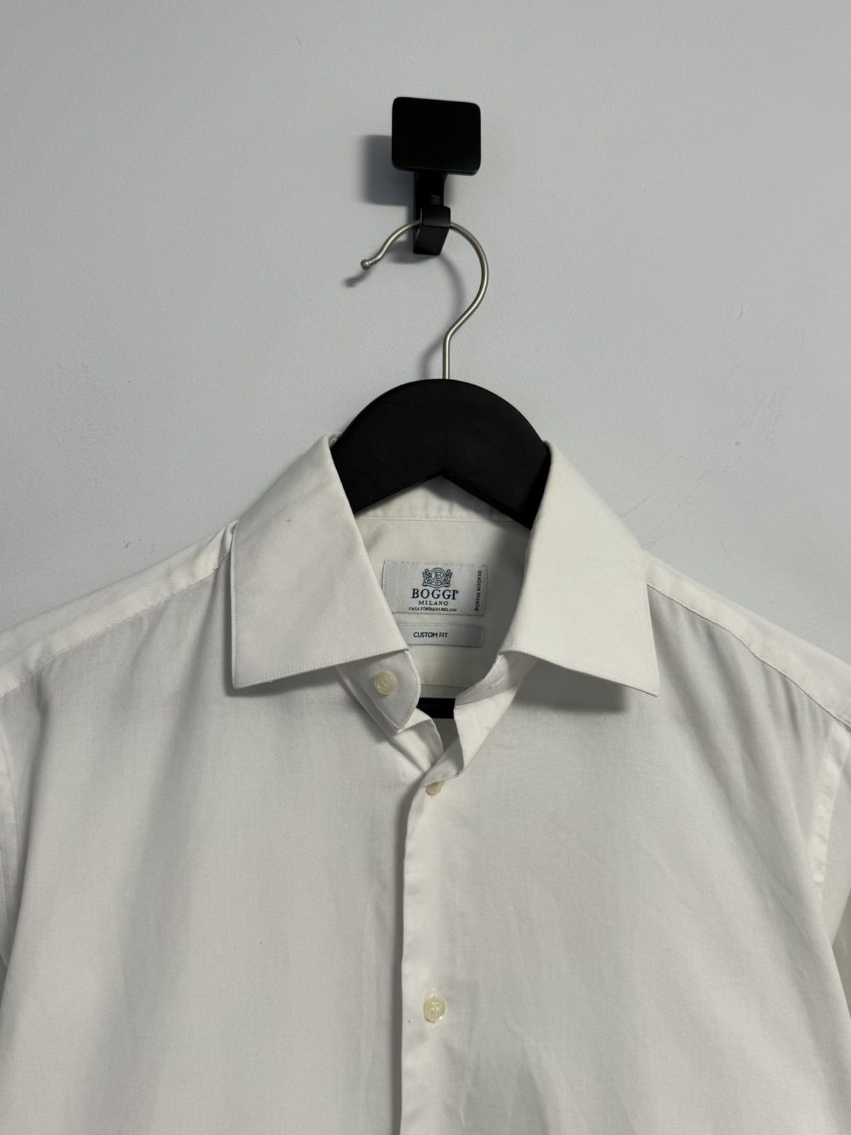 Boggi Boggi Milano Shirt Mens 38 15 White Long Sleeve Button Up Size US M / EU 48-50 / 2 - 2 Thumbnail