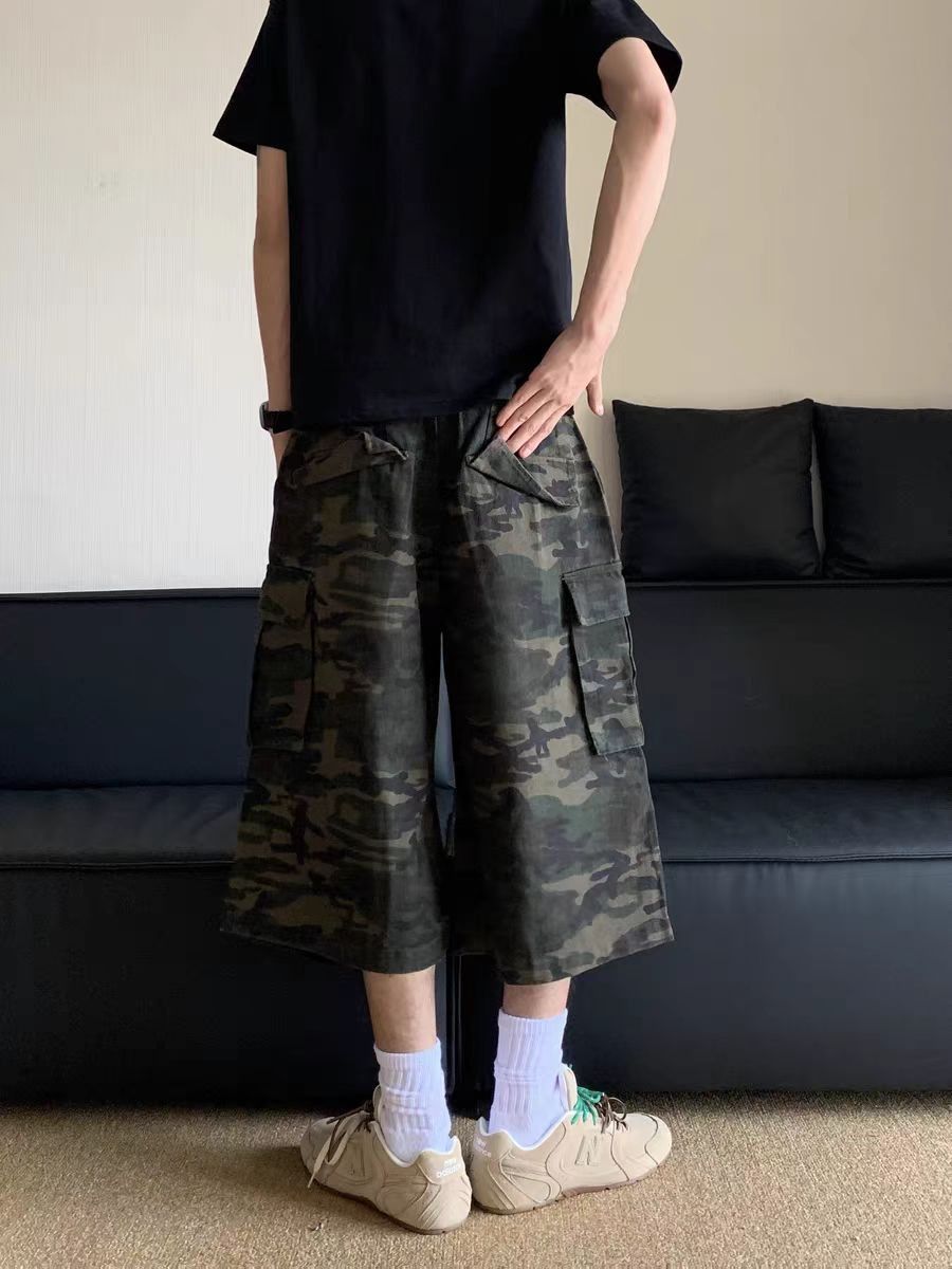 Other Vintage Multi-Pocket Camouflage Wide Leg Work Shorts Size US 32 / EU 48 - 4 Thumbnail