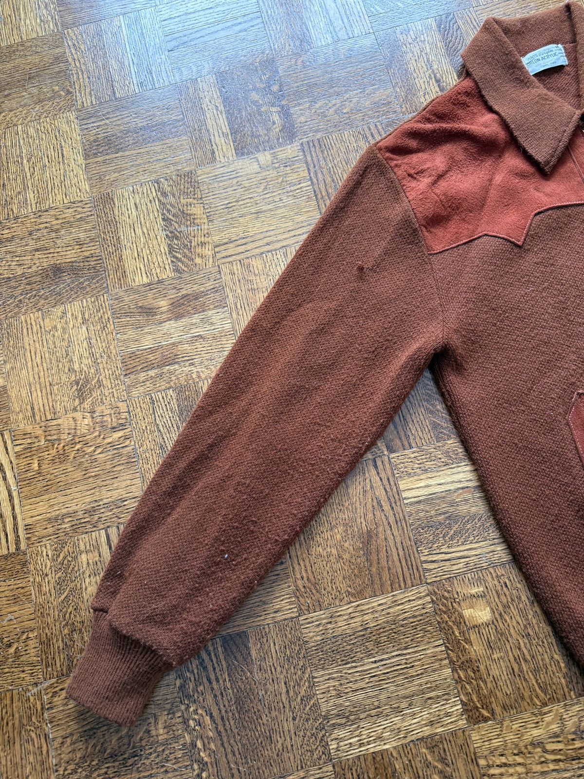 Vintage Vintage 60s Acrylic Suede Zip Up Sweater Size US M / EU 48-50 / 2 - 6 Thumbnail