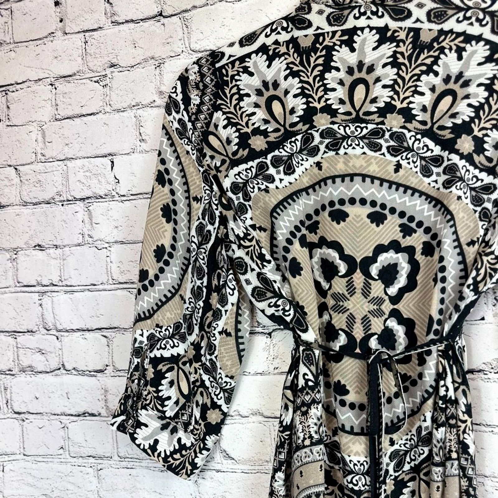 Other Paisley Shirt/Dress Chinese Collar Ties Under Bust Brown L Size L / US 10 / IT 46 - 12 Thumbnail