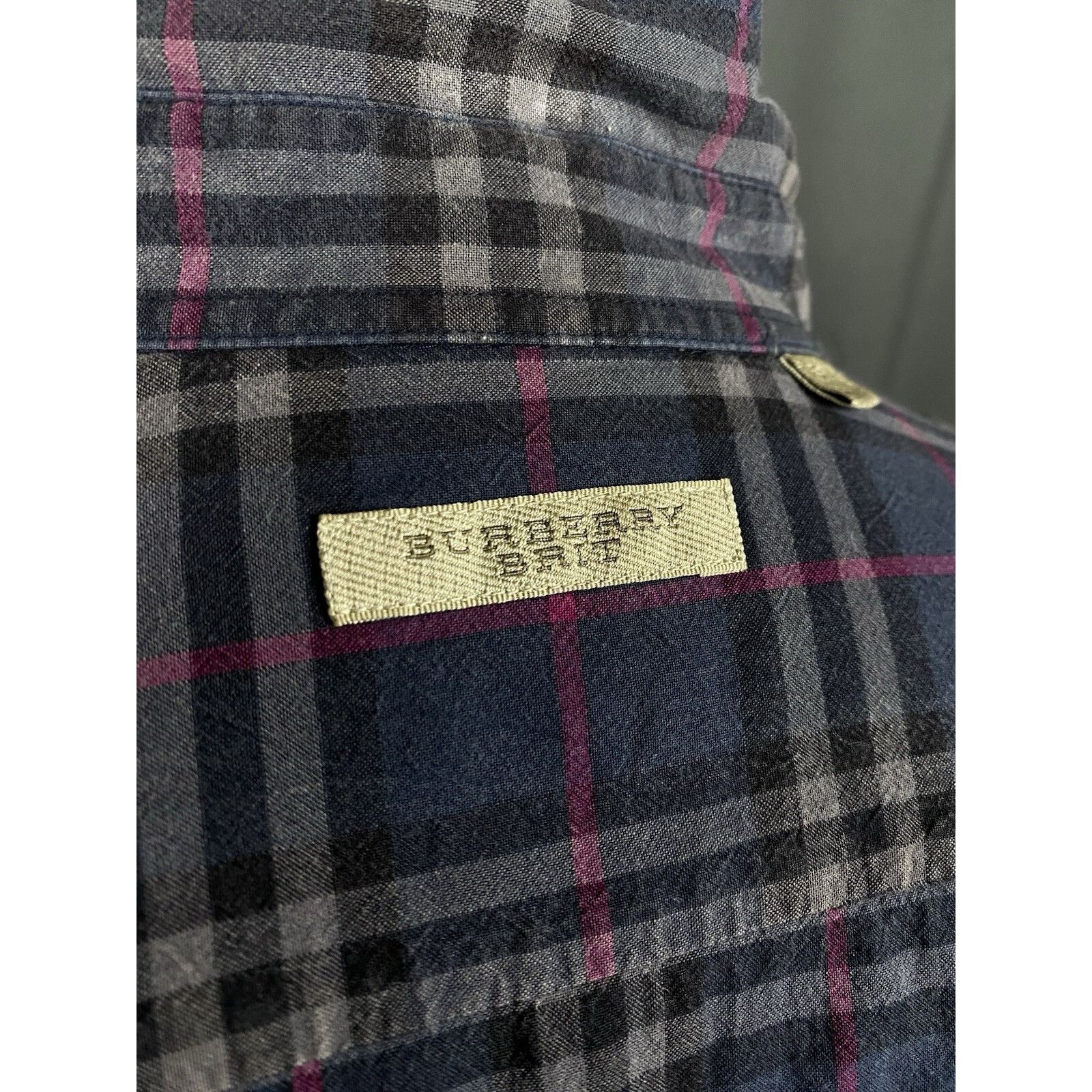 Burberry Burberry Nova Check Men's Blue Purple Checked Longsleeve Shi Size US S / EU 44-46 / 1 - 9 Thumbnail
