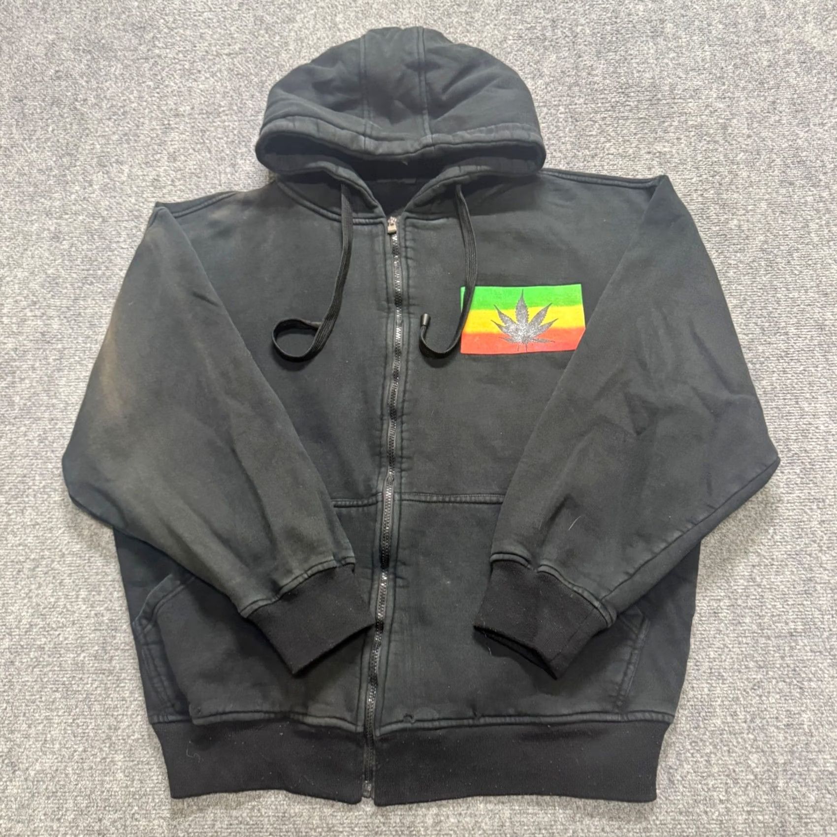 Vintage VINTAGE Bob Marley Fullzip Sweatshirt Jacket Mens 2XL Cotton Black Rasta 90s Women/Men? Size US XXL / EU 58 / 5 - 2 Thumbnail