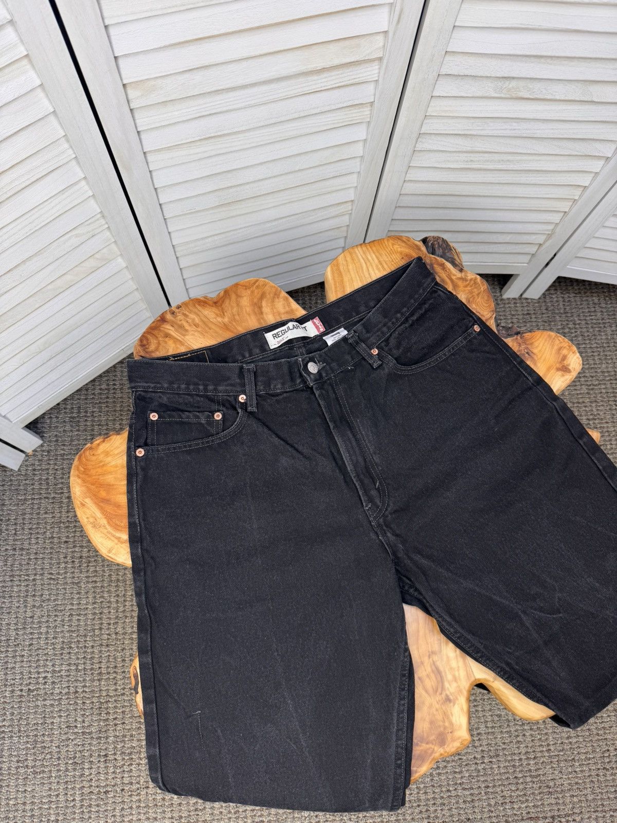 Levi's Levi's Jeans Men's Black Regular Straight Denim Cotton Size US 36 / EU 52 - 9 Thumbnail