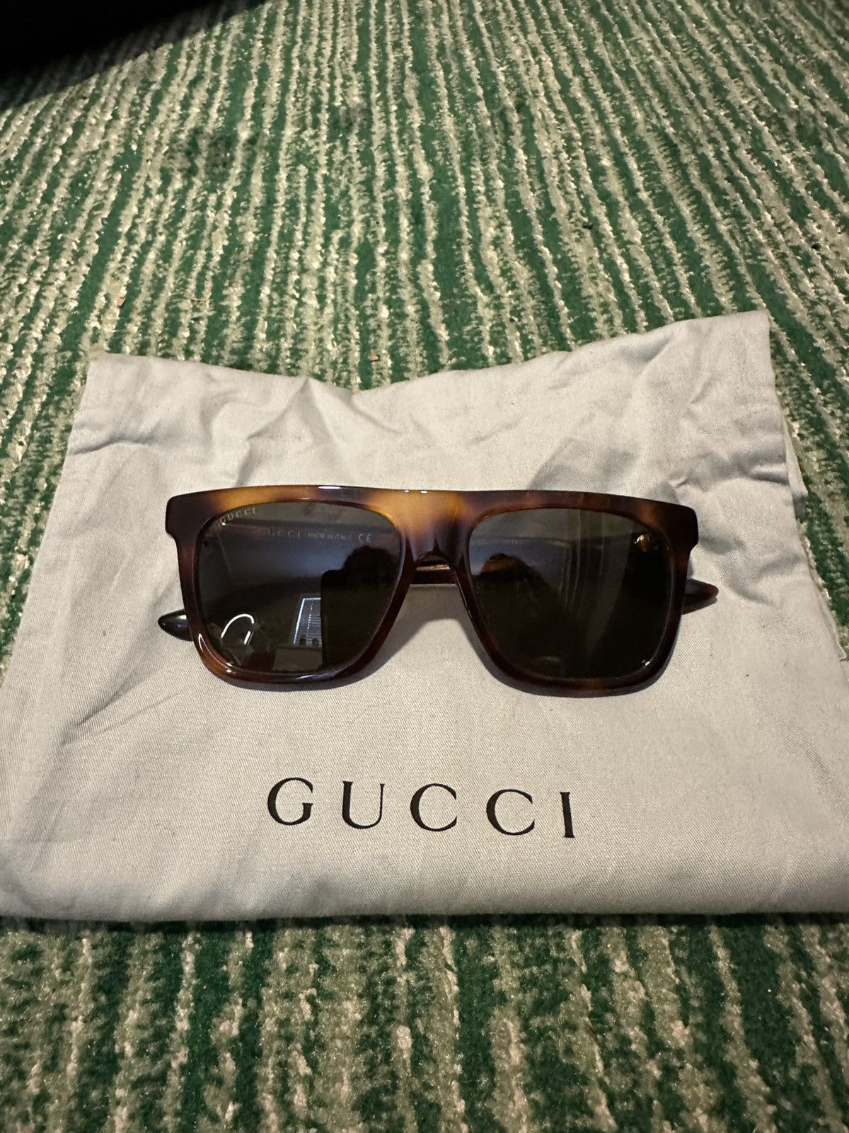 Gucci Gucci Tortoise Shell Square Sunglasses Size ONE SIZE - 1 Thumbnail