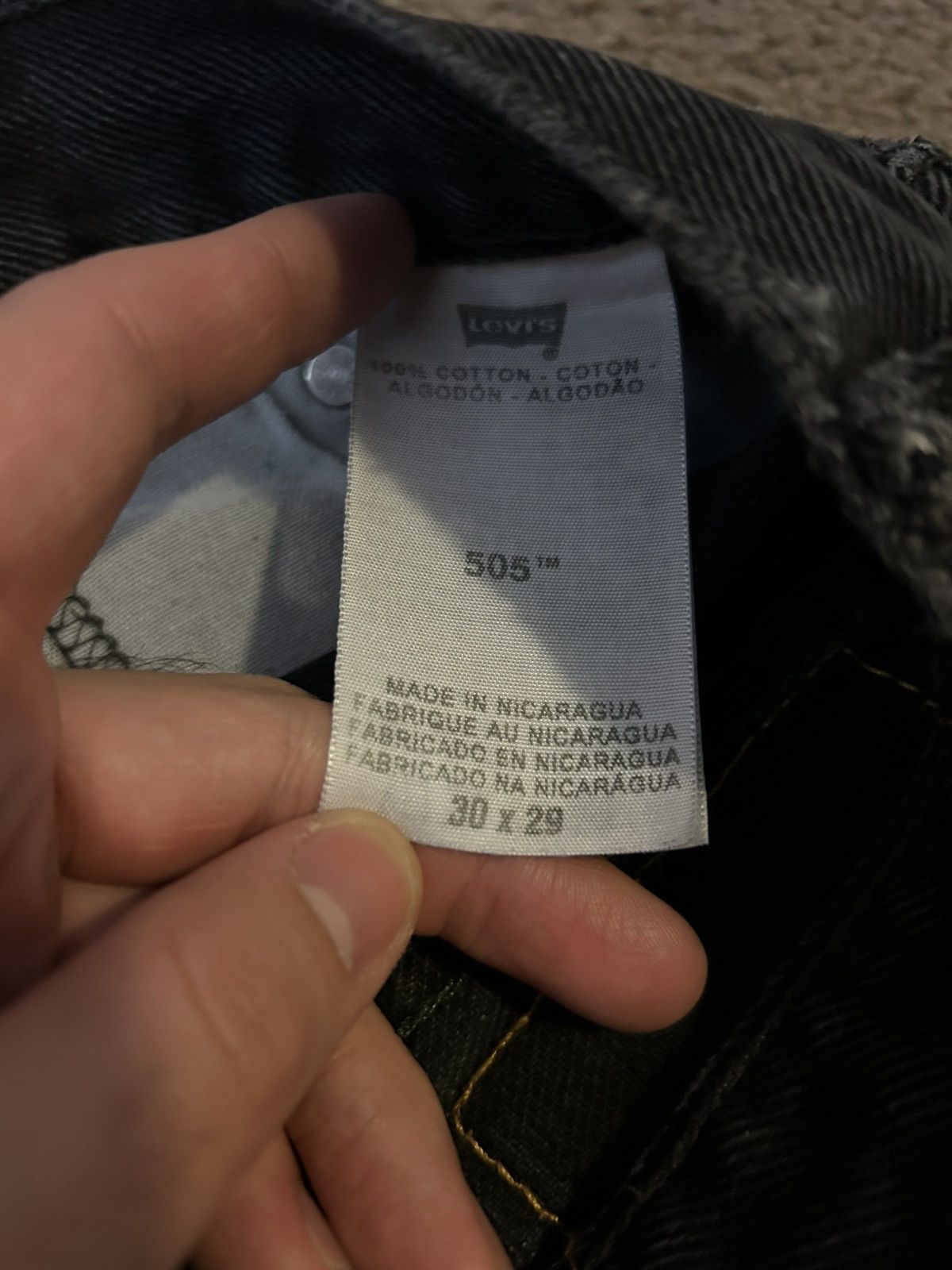 Levi's Vintage Levis 505 Black Straight Leg Denim Size US 30 / EU 46 - 6 Thumbnail