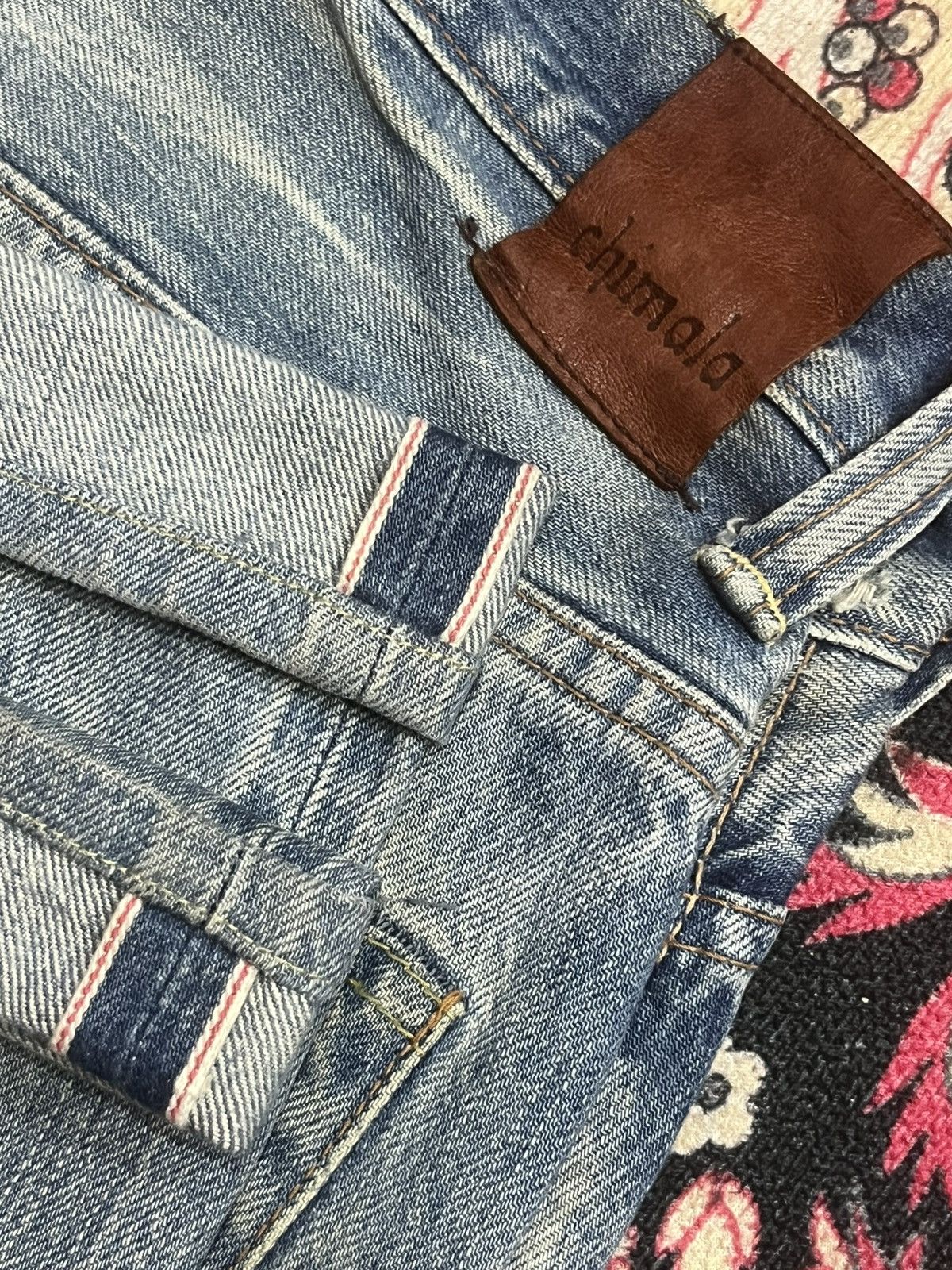 Chimala Japanese Brand Chimala Blue Washed Distressed Selvedge Jeans Size US 29 - 14 Thumbnail