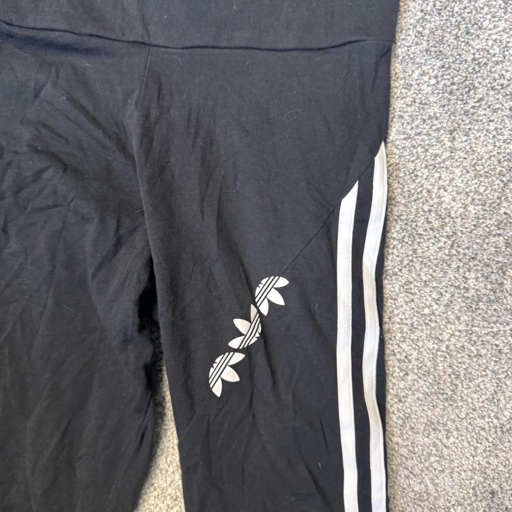 Adidas Adidas Pants Womens XS Black High Waisted 3-Stripes Leggings Trefoil GT8469 Size 26" / US 2 / IT 38 - 2 Thumbnail