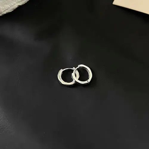 Designer 100%925 silver retro punk earrings Size ONE SIZE - 3 Thumbnail