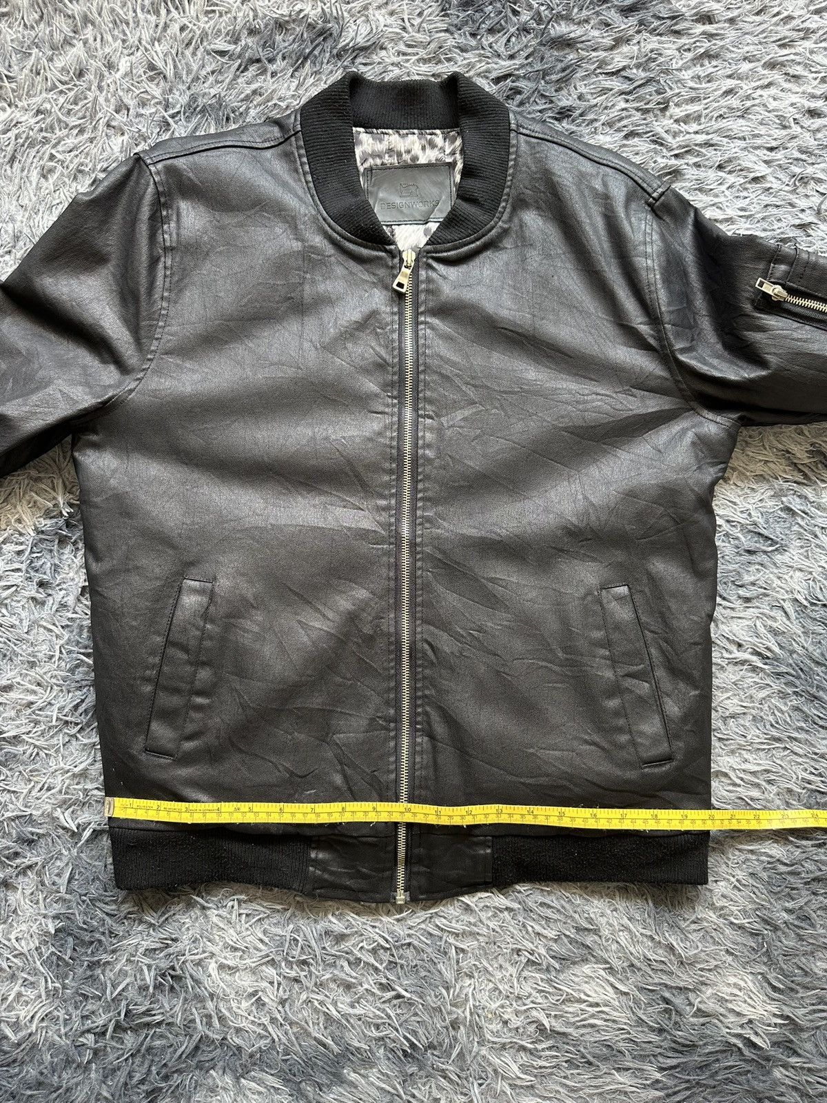 ABAHOUSE 🔥Rare🔥 Designworks coated black bomber jacket Size US L / EU 52-54 / 3 - 23 Thumbnail
