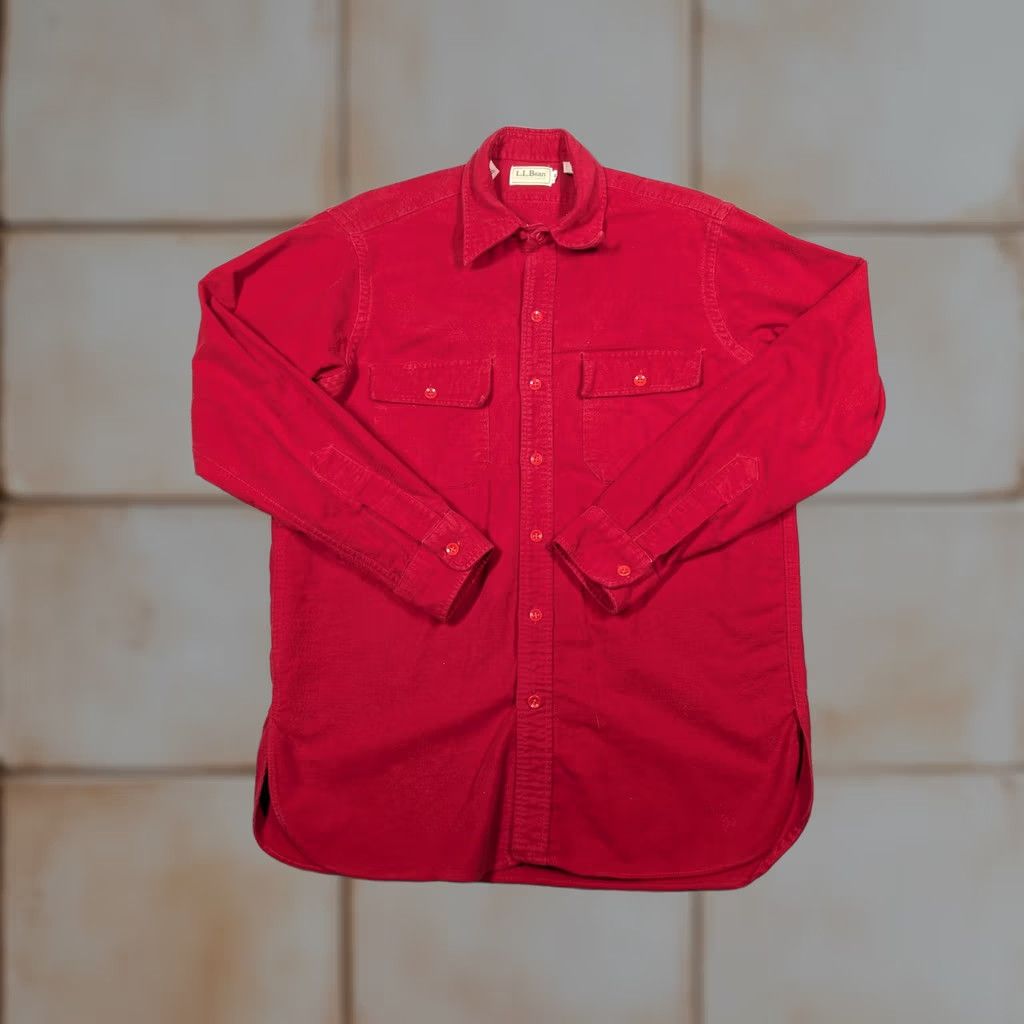 Vintage VINTAGE L.L. Bean Shirt Mens Large Red Flannel Long Sleeve Button Up Cotton Workwear Size US L / EU 52-54 / 3 - 1 Thumbnail