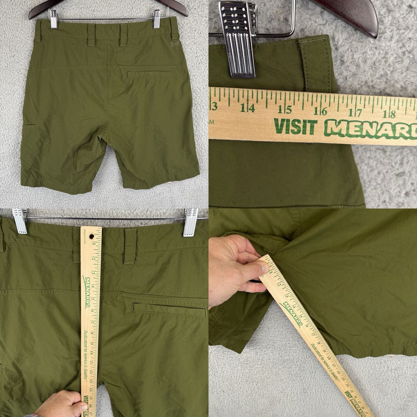 Under Armour Under Armour Shorts Mens 32 Beige Olive HeatGear Nylon Outdoor Cargo Relaxed Regular Zip Green 32 in Outdoor Mens Size US 32 / EU 48 - 9 Thumbnail