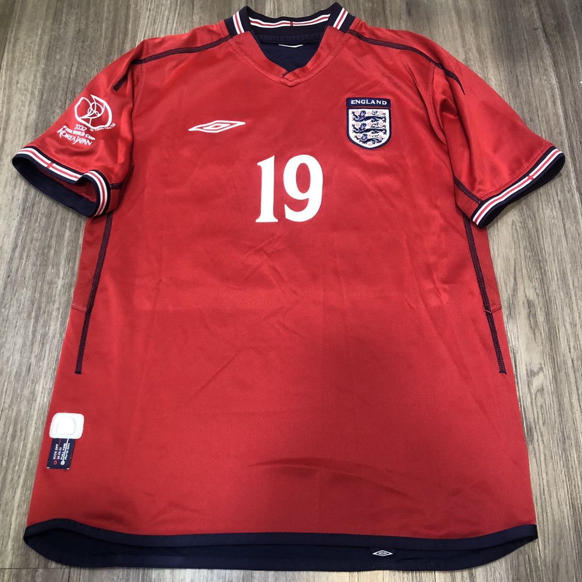 England World Cup 2002 away #19 J.Cole