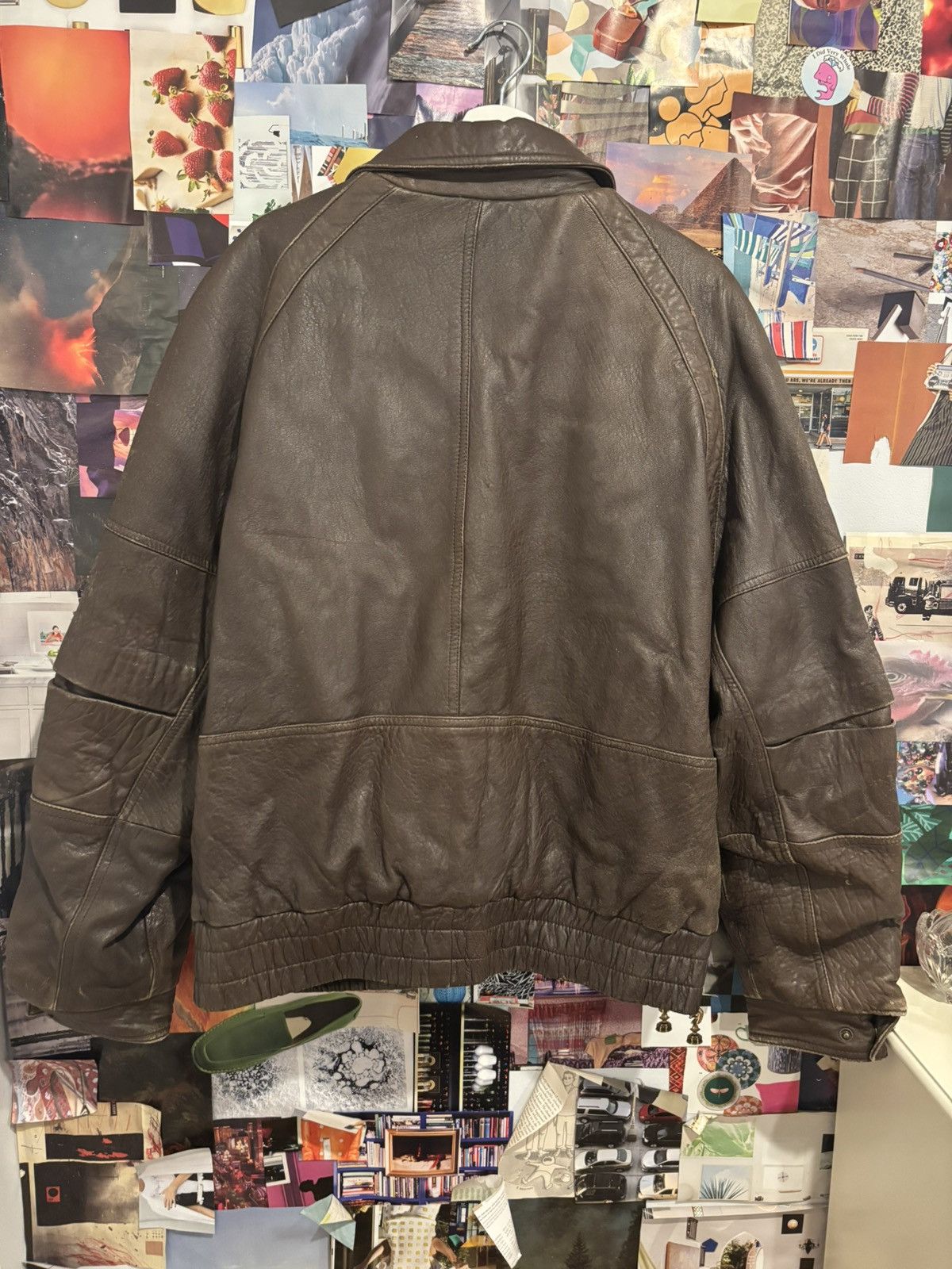 Anchor Blue Vintage 80s Anchor Blue Bomber Leather Jacket XL Size US XL / EU 56 / 4 - 3 Thumbnail