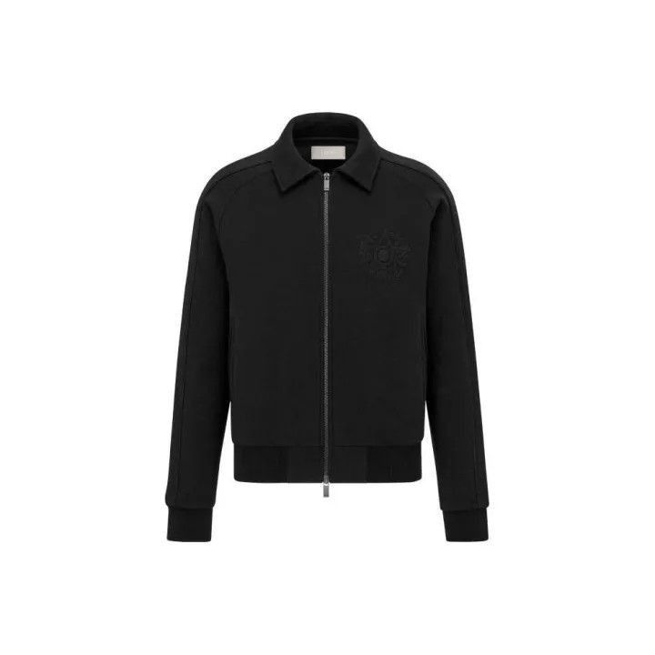 Dior Dior Dior Black Zippered Jacket with Logo Embroidery 0079- Size US XS / EU 42 / 0 - 1 Thumbnail