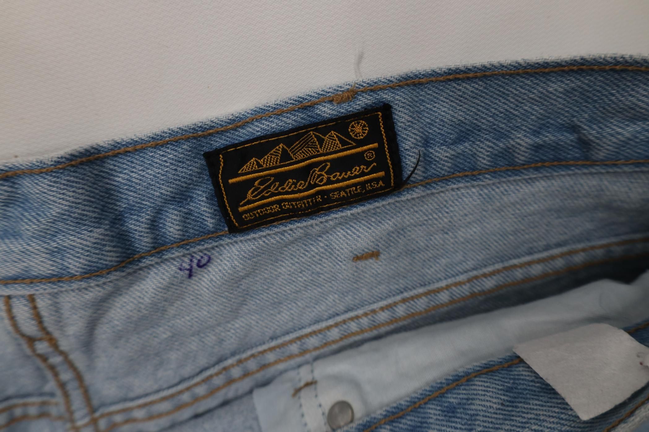 Eddie Bauer Vintage 90s Eddie Bauer Baggy Fit Tapered Leg Jeans Blue Size US 40 / EU 56 - 7 Thumbnail