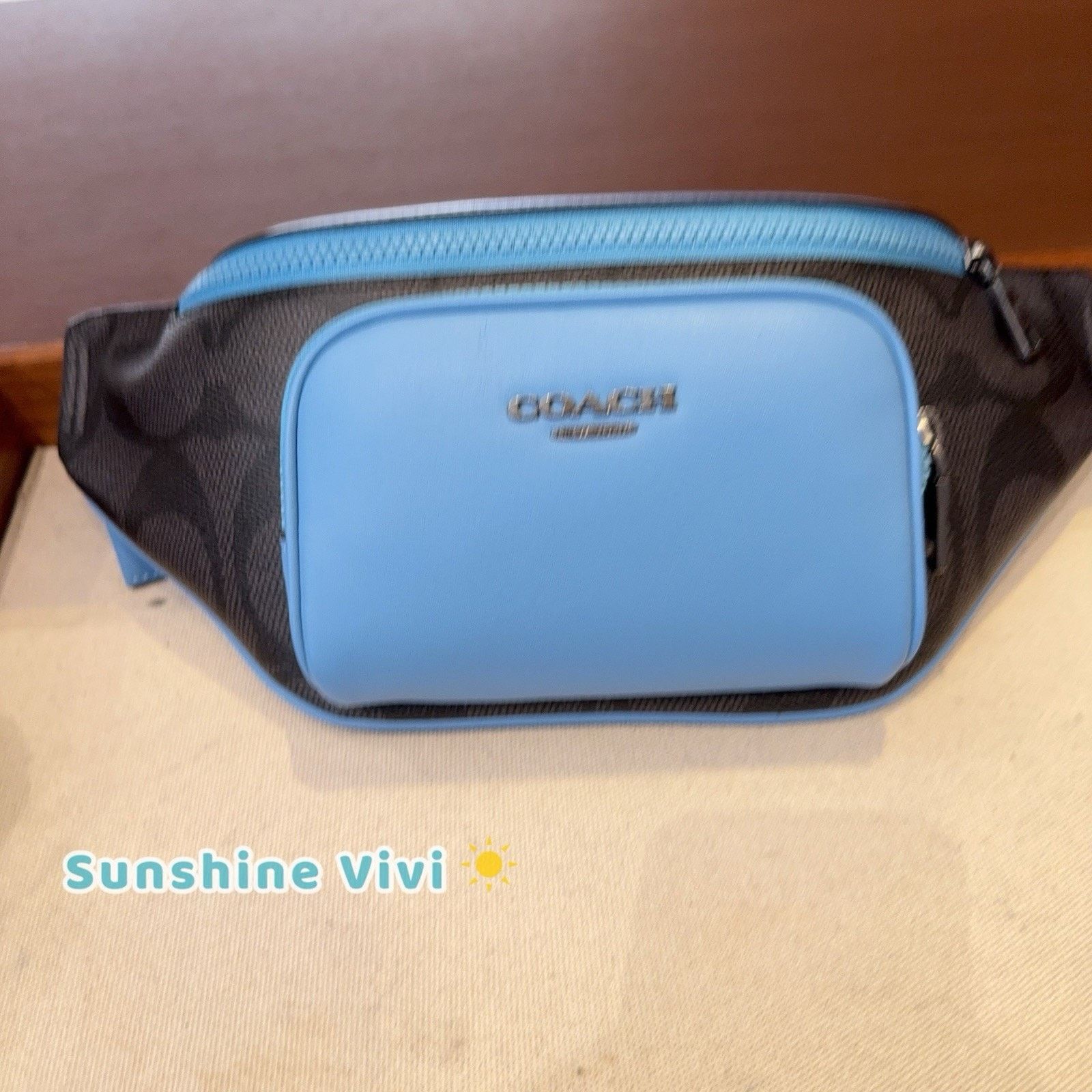 Coach NWT COACH CBI67 Racer Small Belt Bag Charcoal/Pool Size ONE SIZE - 3 Thumbnail