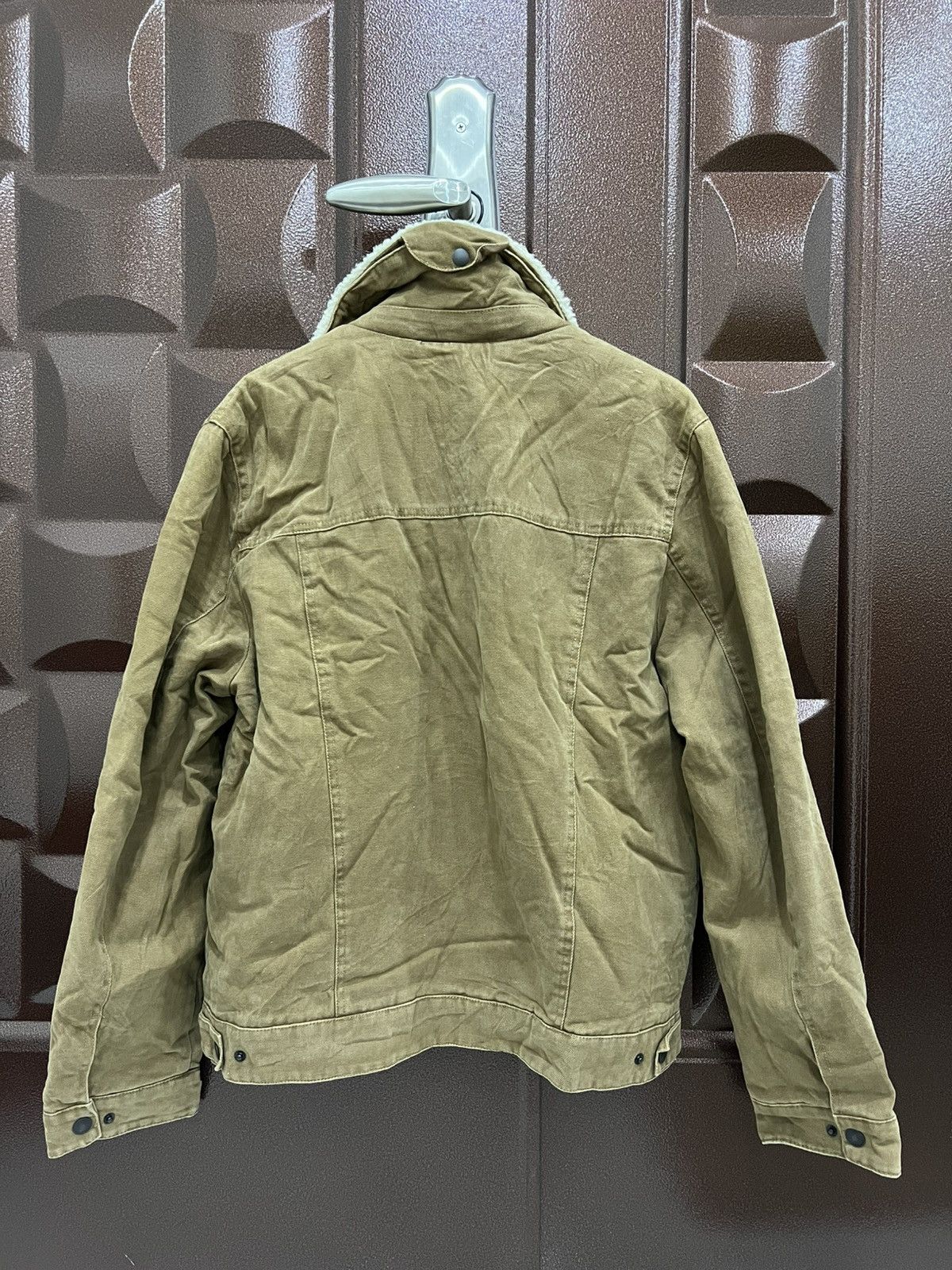 Levi's Levi's Sherpa Trucker Jacket – Khaki Canvas (Vintage Look) Size US L / EU 52-54 / 3 - 11 Thumbnail