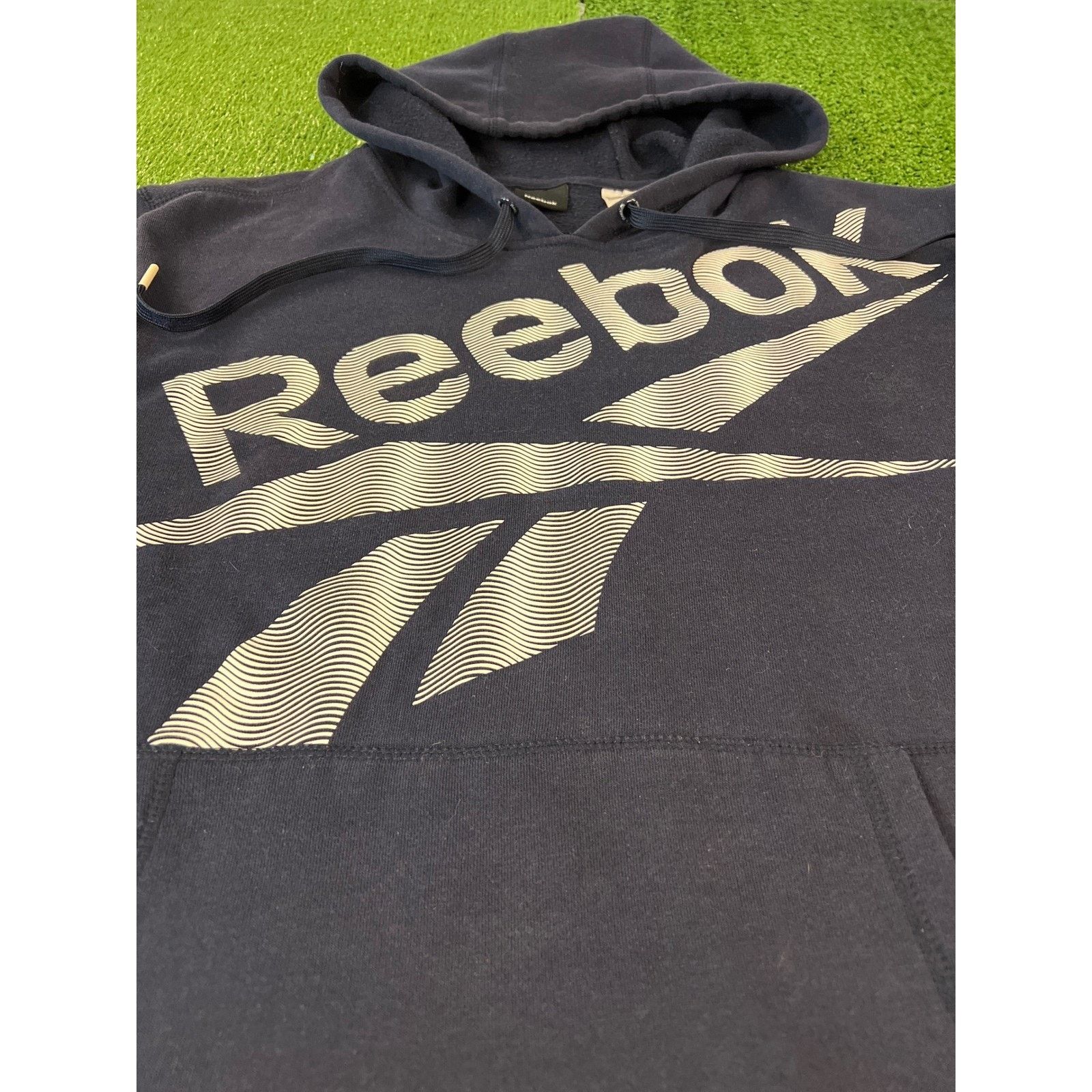 Reebok Reebok Mens Navy Blue Big Logo Pullover Hoodie Sweatshirt XL Size US XL / EU 56 / 4 - 2 Thumbnail